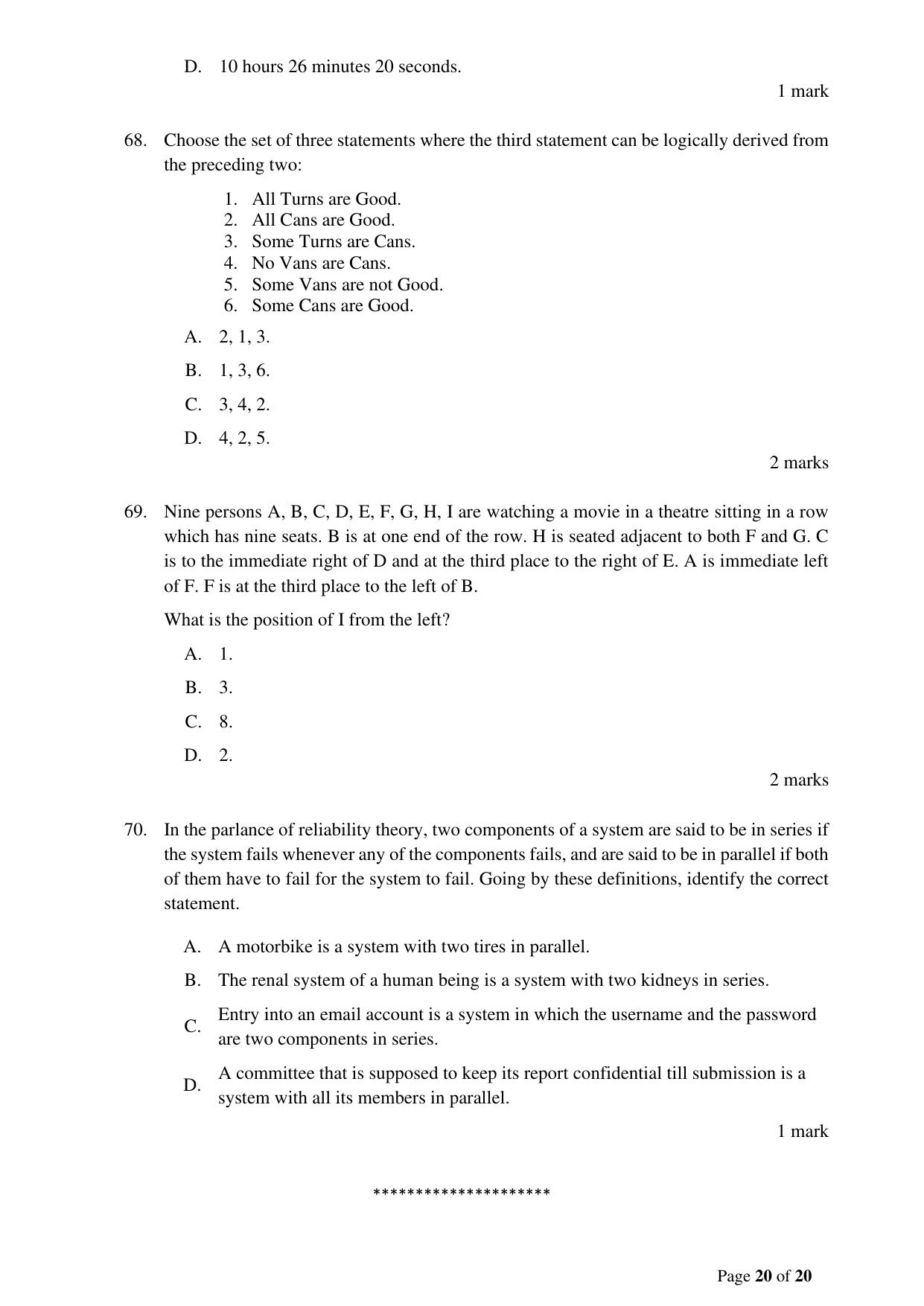 ACET December 2023 Question Paper - Page 20
