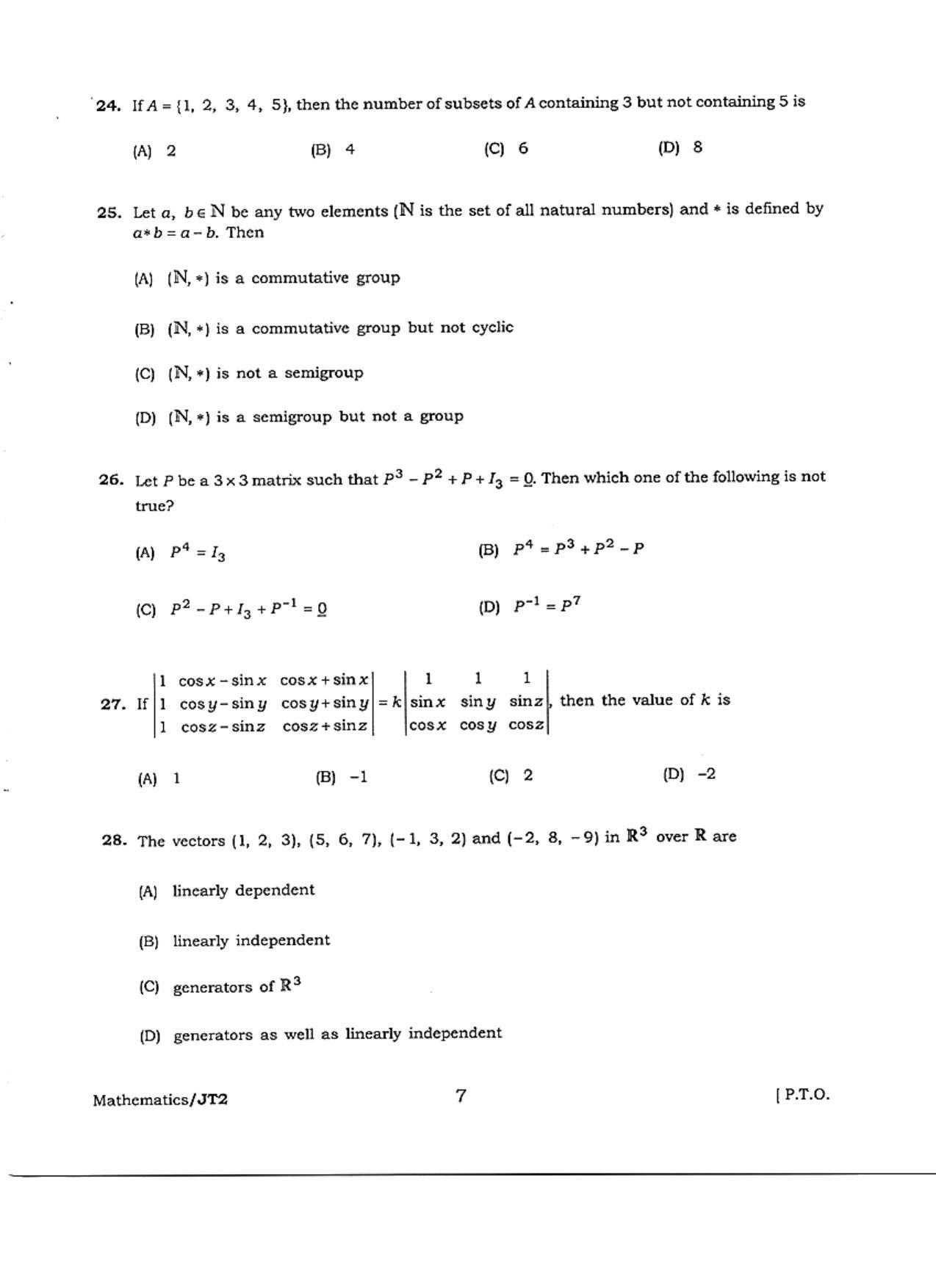 WBJEE JELET 2018 ( B.Sc. ) - Page 7