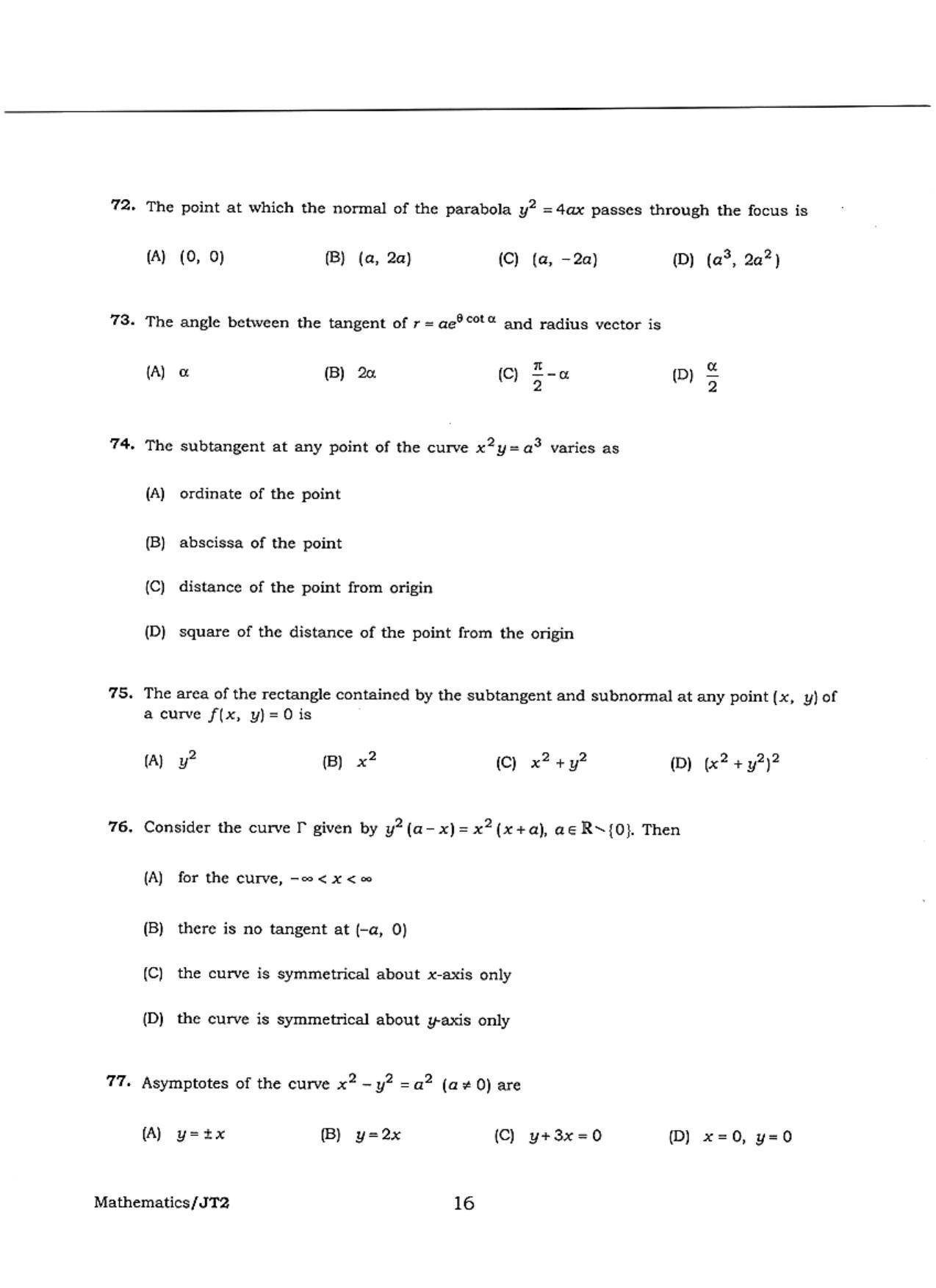 WBJEE JELET 2018 ( B.Sc. ) - Page 16
