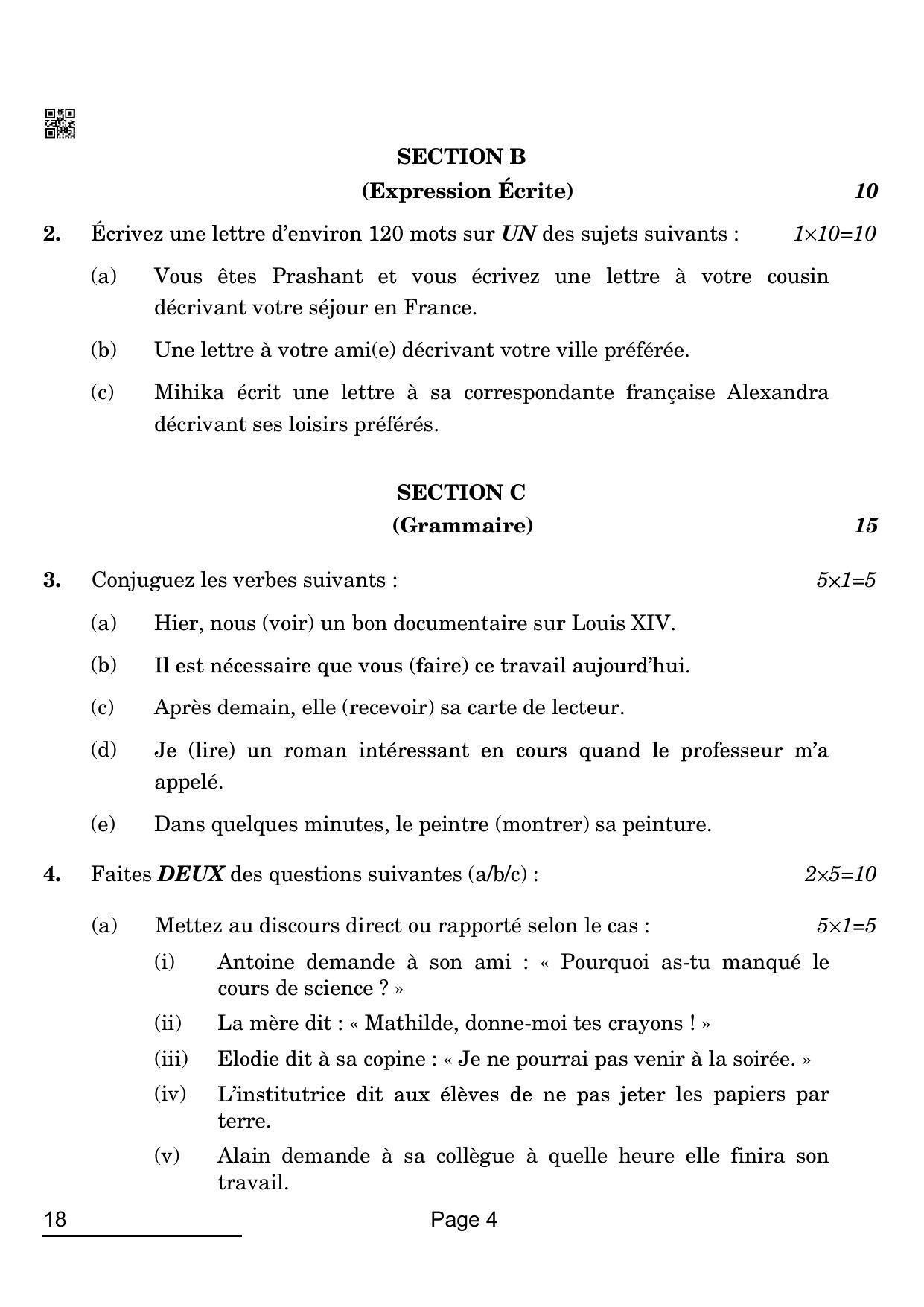 CBSE Class 12 18_French 2022 Question Paper - Page 4