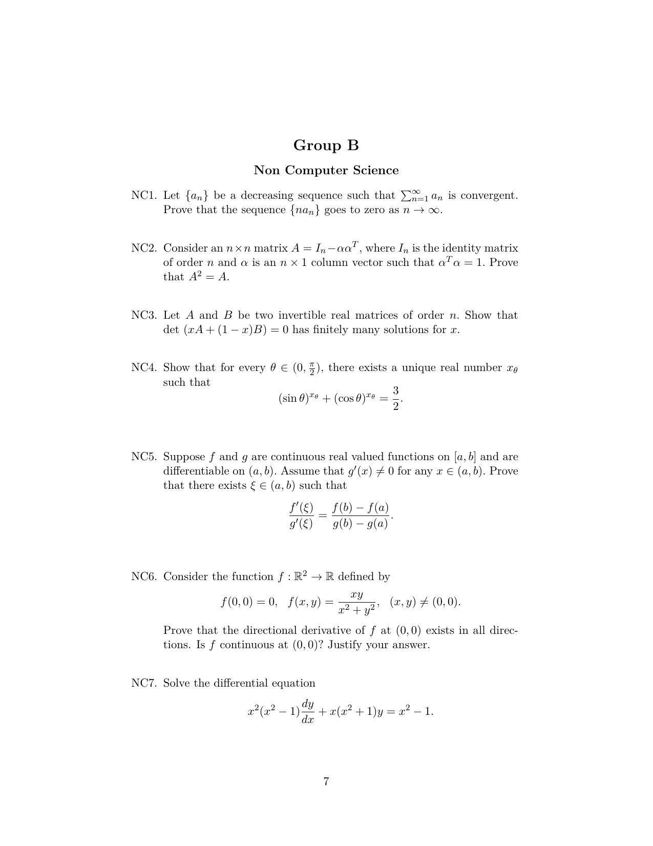 ISI Admission Test M.Tech (CS) PCB 2019 Sample Paper - Page 9