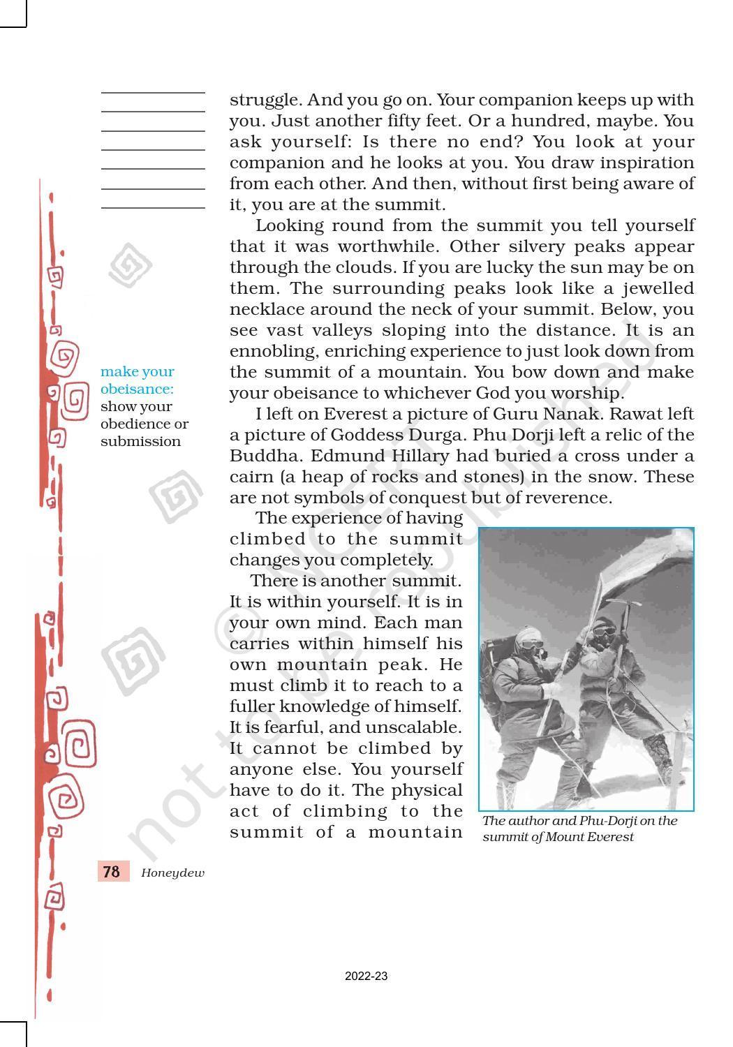 NCERT Book for Class 8 English Chapter 5 The Summit Within - Page 4
