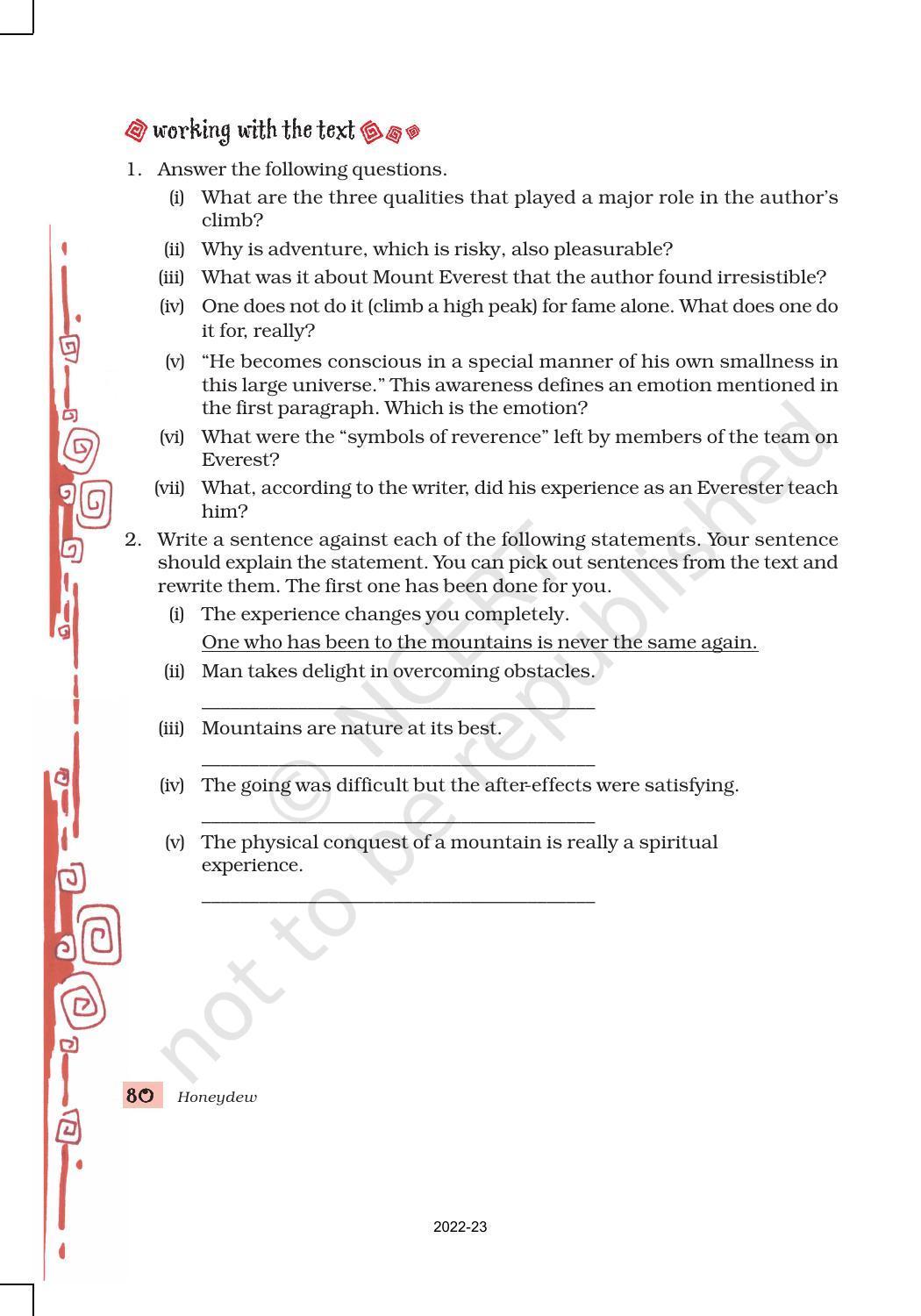 NCERT Book for Class 8 English Chapter 5 The Summit Within - Page 6