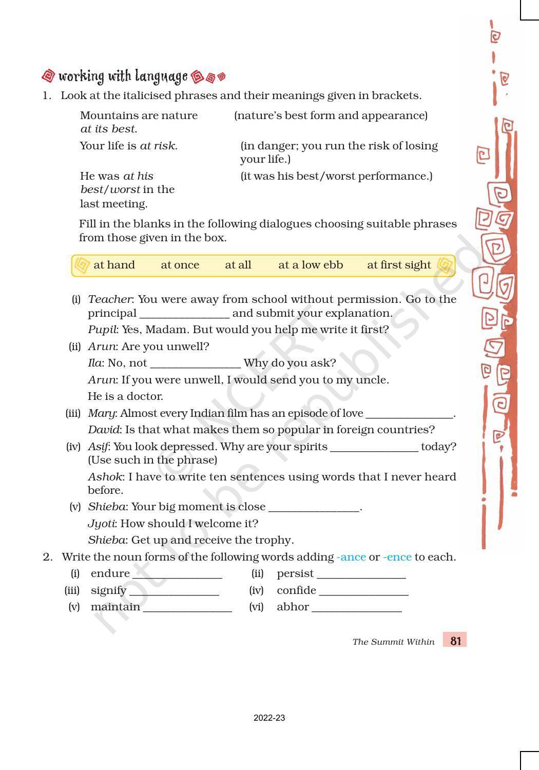 NCERT Book for Class 8 English Chapter 5 The Summit Within - Page 7
