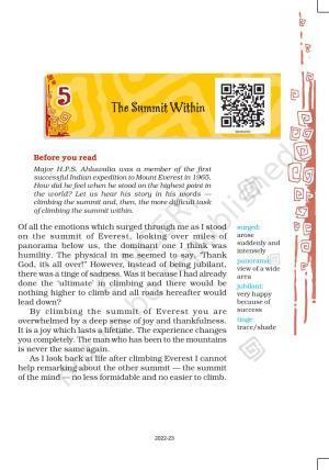 NCERT Book for Class 8 English Chapter 5 The Summit Within