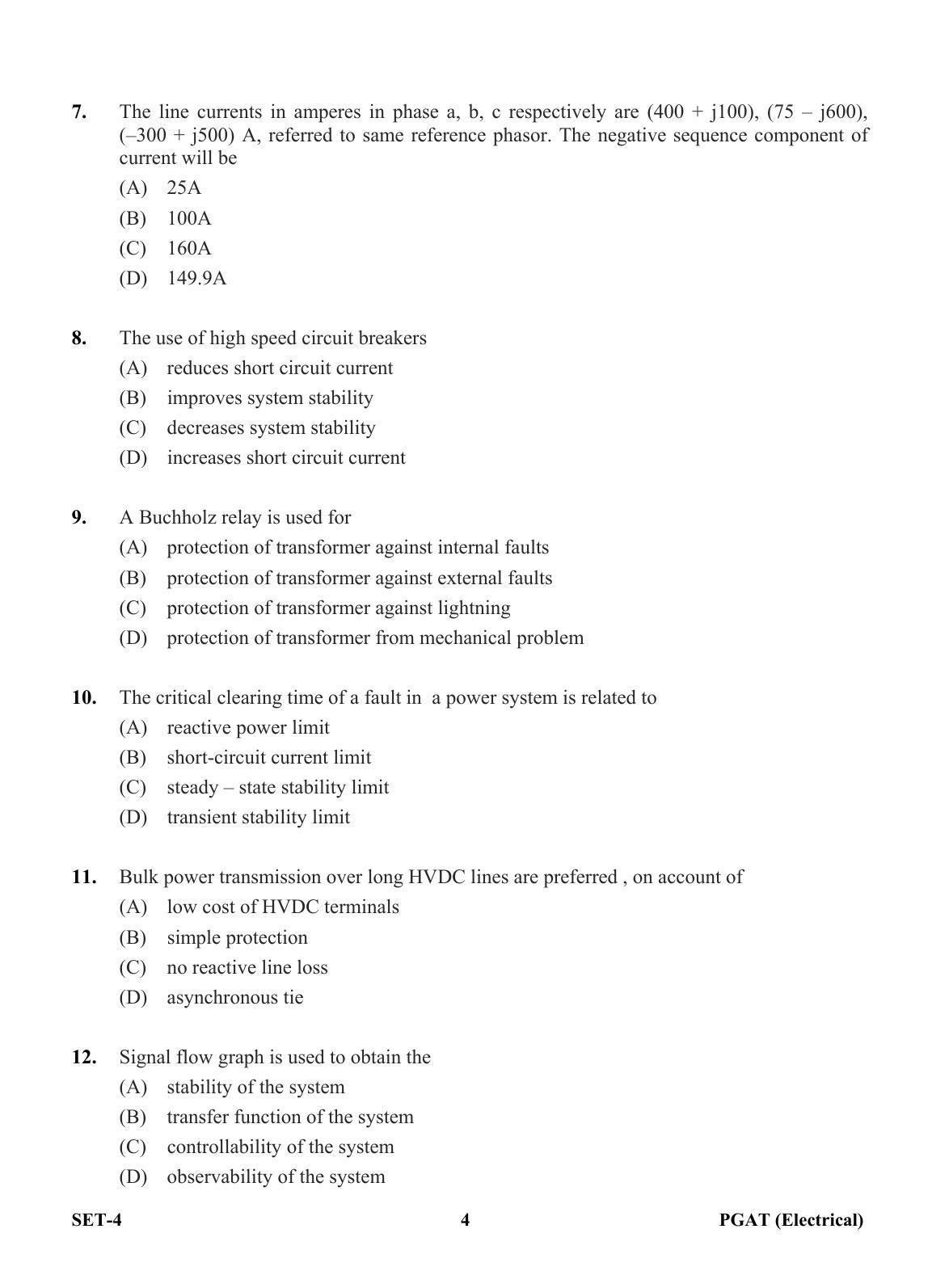 OJEE PGAT 2013 Electrical Set 4 Question Paper - Page 3