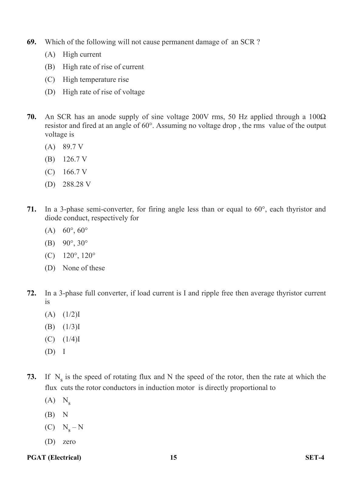 OJEE PGAT 2013 Electrical Set 4 Question Paper - Page 14