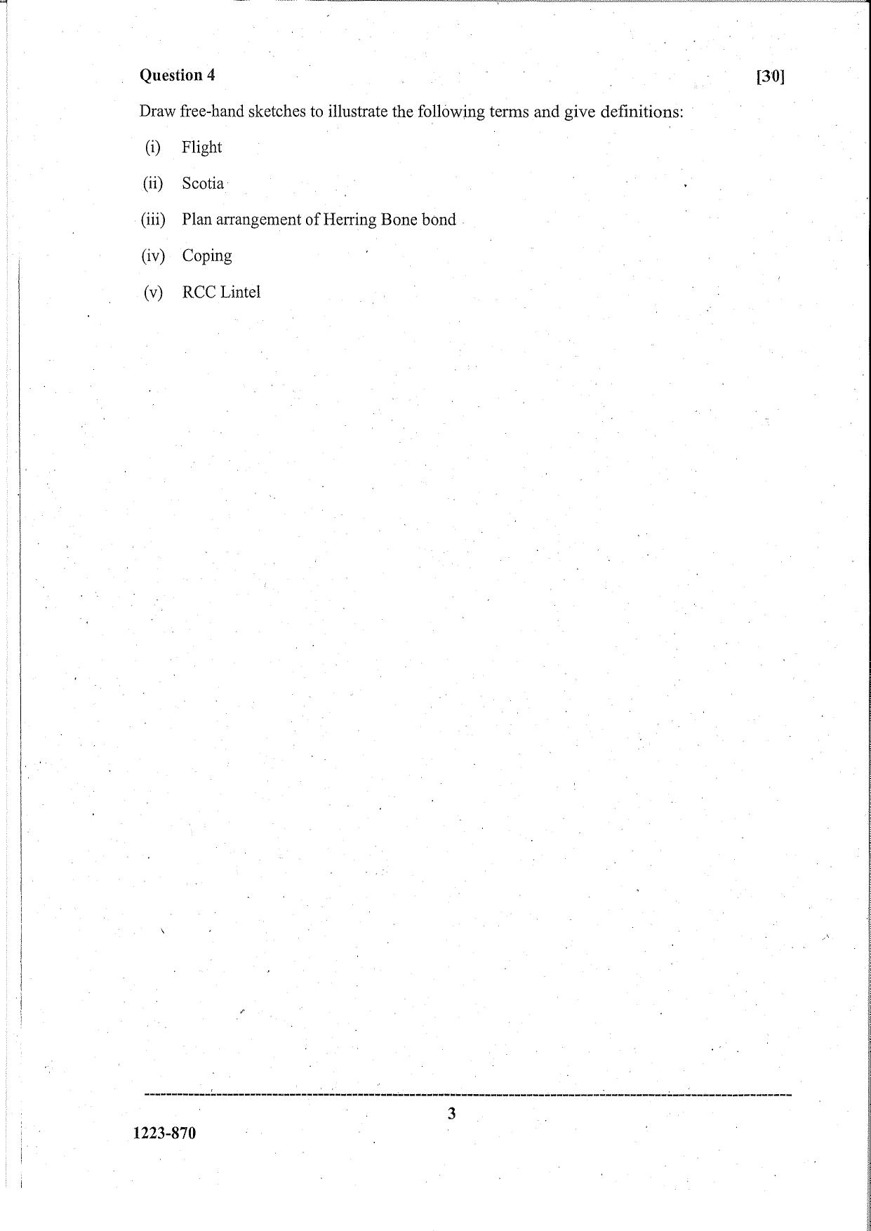 ISC Class 12 Geometrical & Building Drawing 2023 Question Paper - Page 3