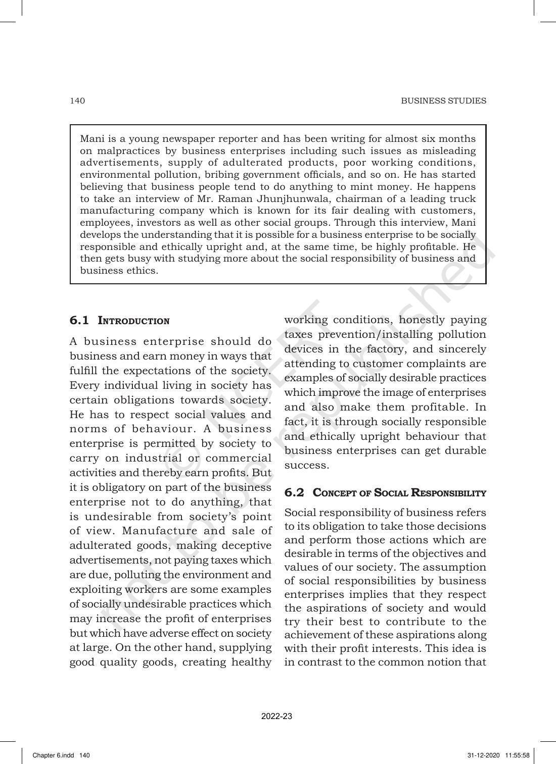 NCERT Book for Class 11 Business Studies Chapter 6 Social Responsibilities of Business and Business Ethics - Page 2