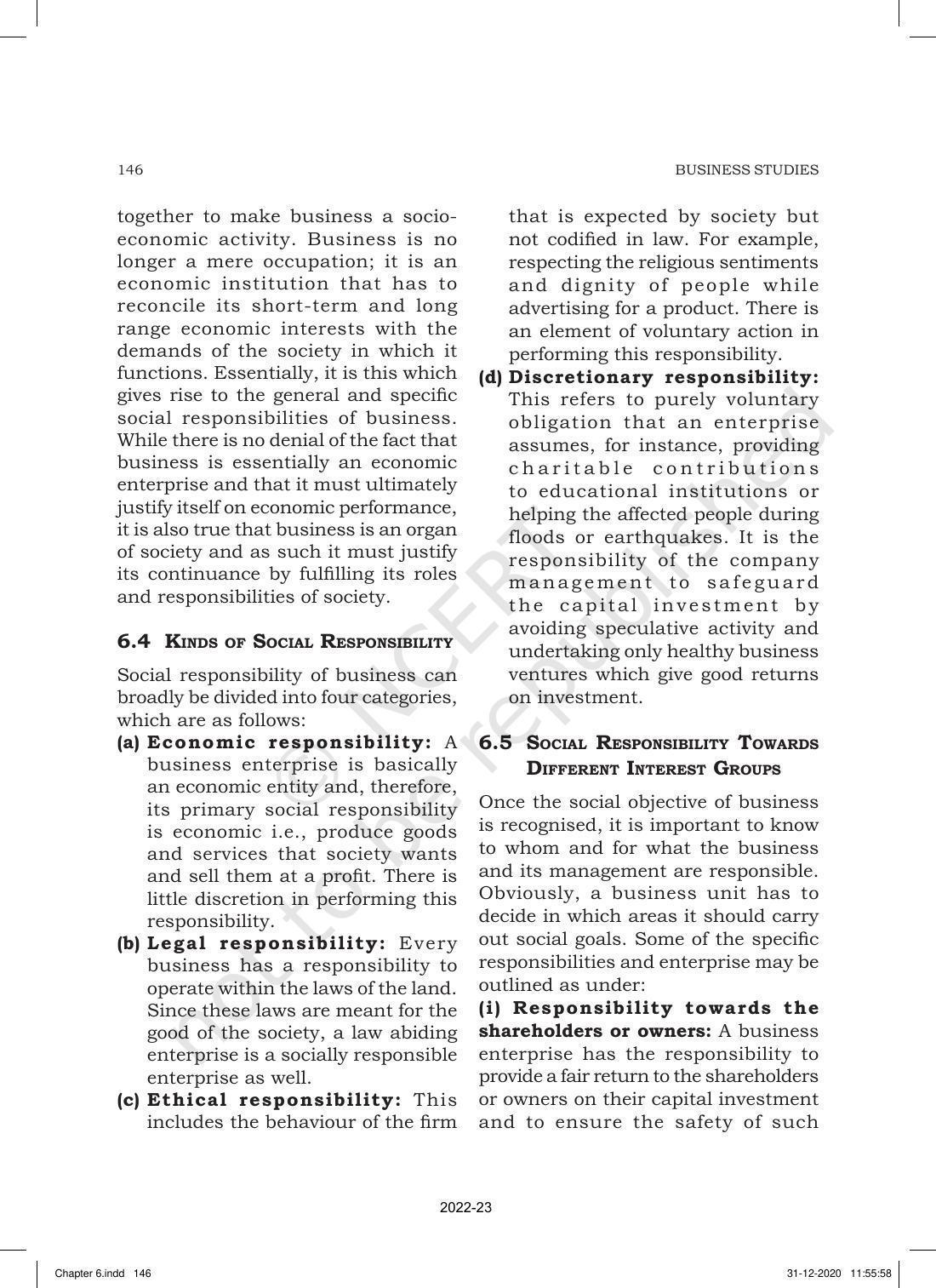 NCERT Book for Class 11 Business Studies Chapter 6 Social Responsibilities of Business and Business Ethics - Page 8