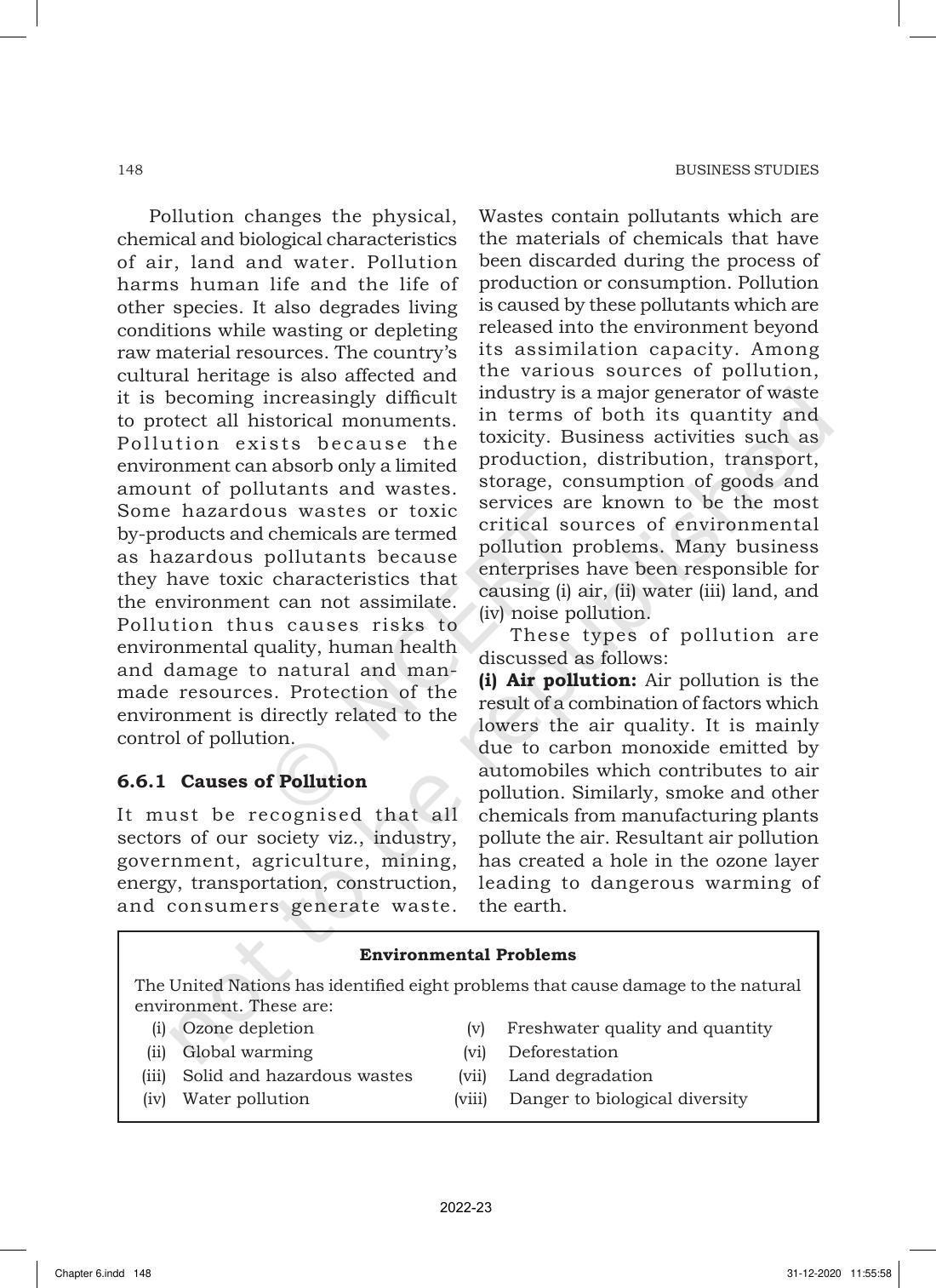 NCERT Book for Class 11 Business Studies Chapter 6 Social Responsibilities of Business and Business Ethics - Page 10