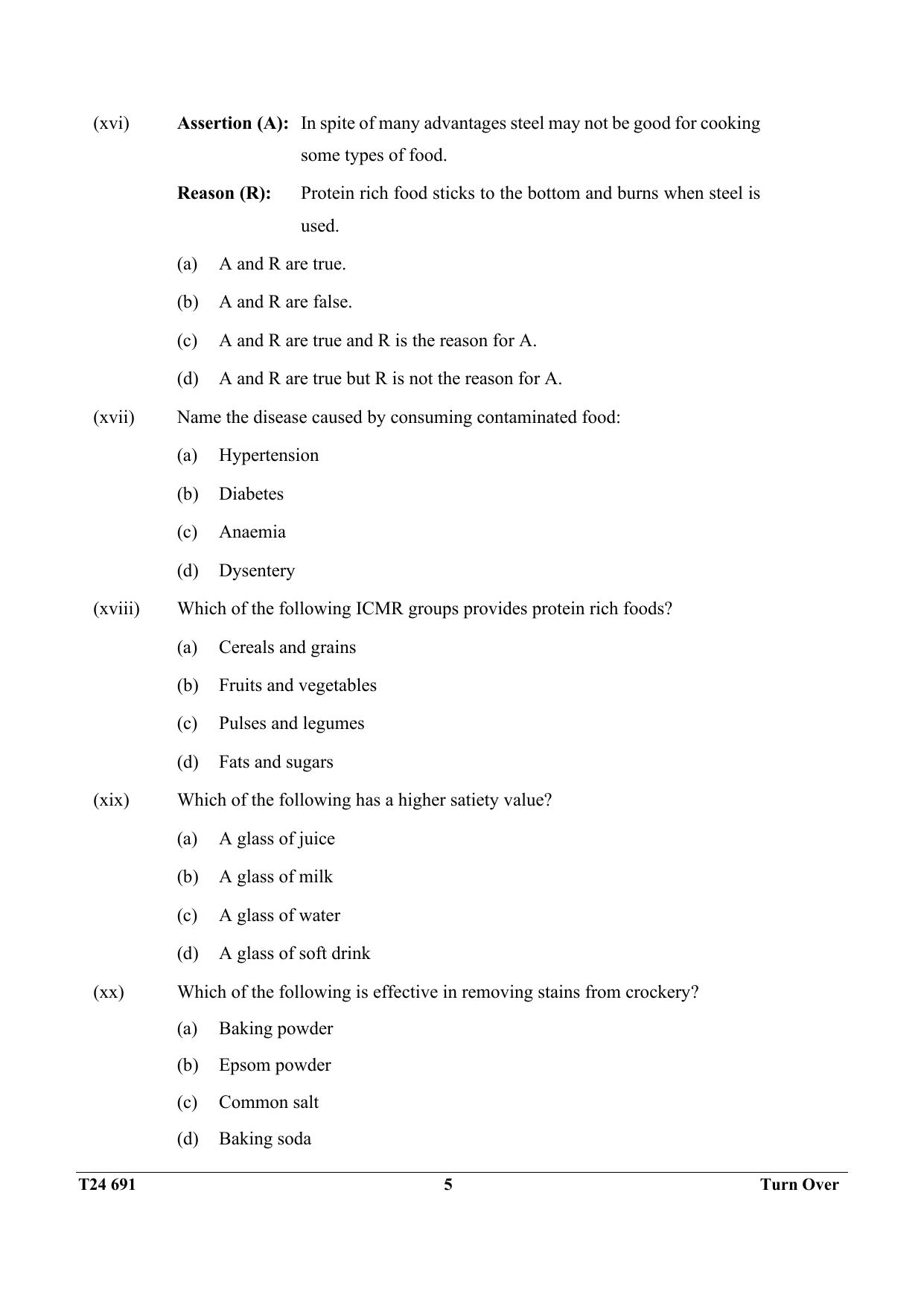 ICSE Class 10 Cookery 2024 Question Paper - Page 5