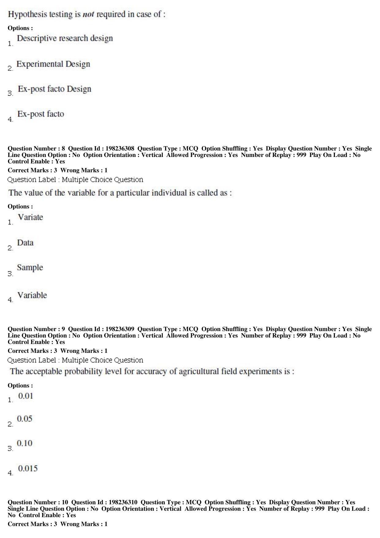 BHU RET Plant Physiology 2019 Question Paper - Page 4