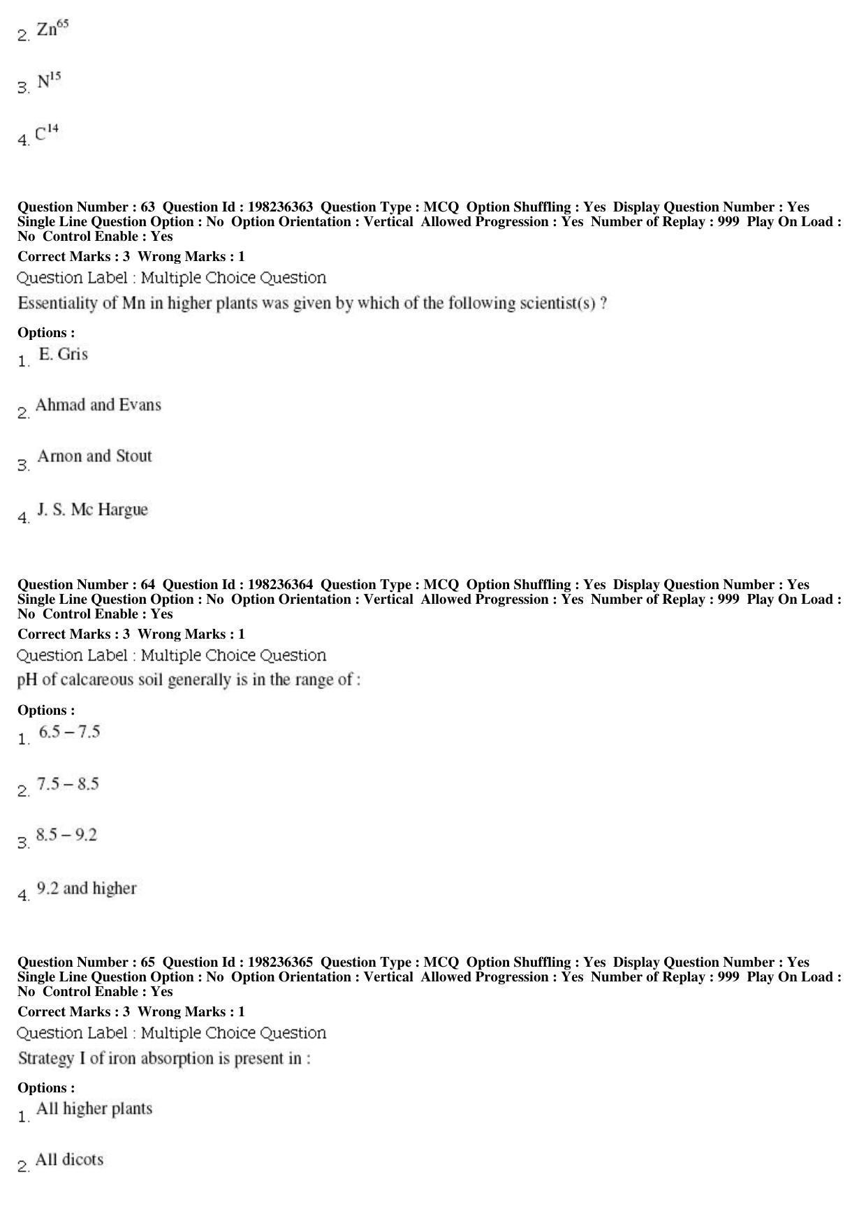 BHU RET Plant Physiology 2019 Question Paper - Page 23