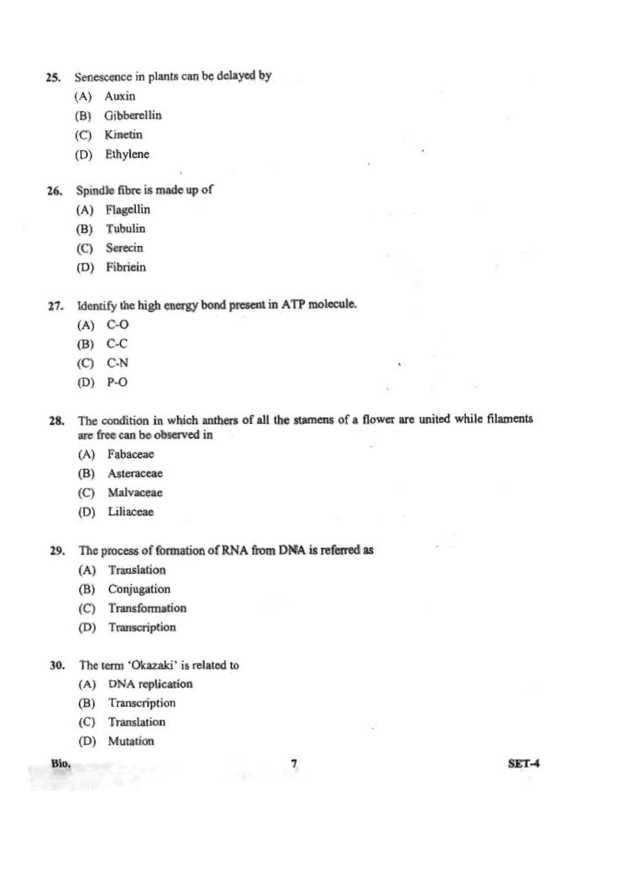 OJEE 2013 Biology Set 4 Question Paper - Page 5