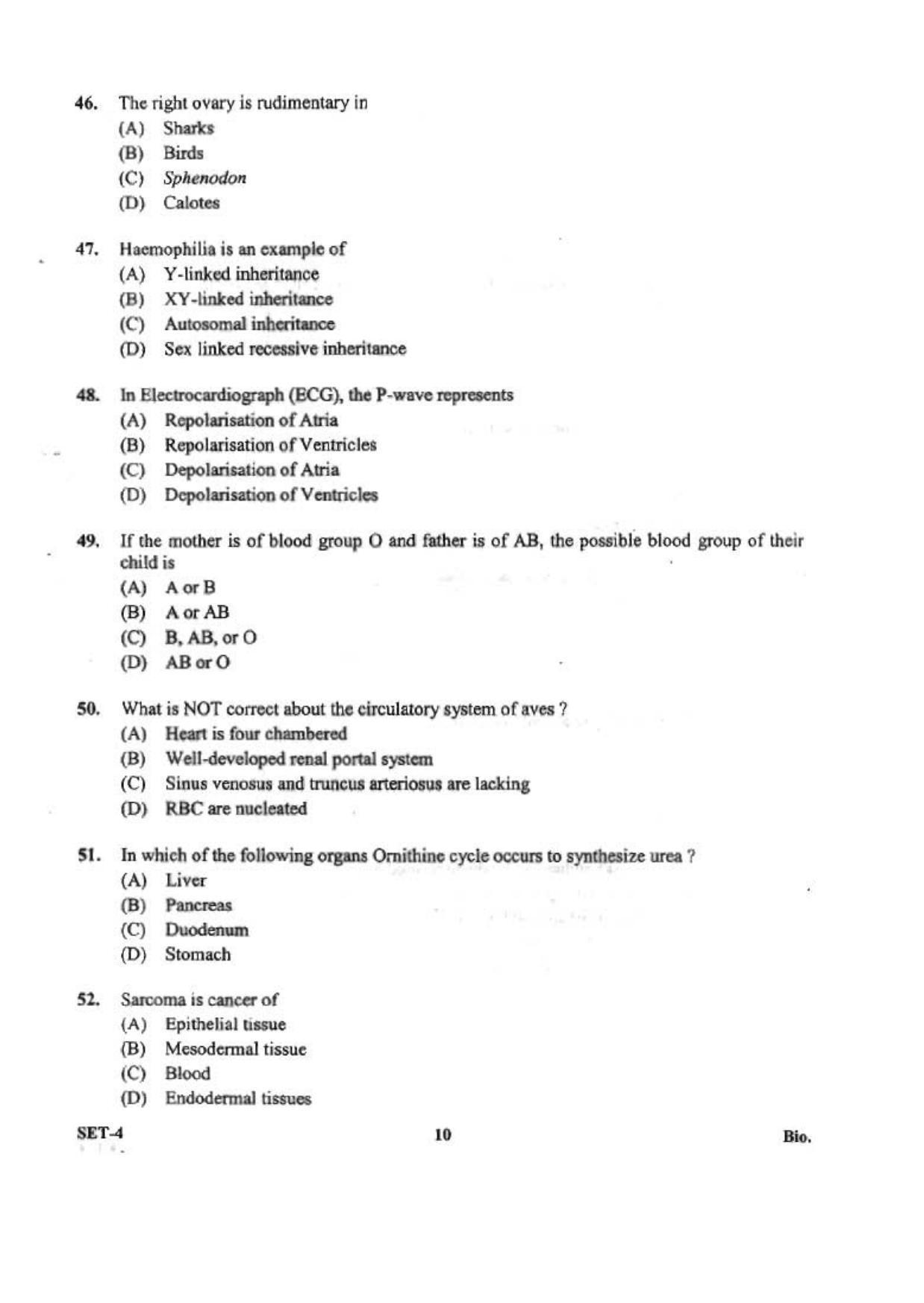 OJEE 2013 Biology Set 4 Question Paper - Page 8