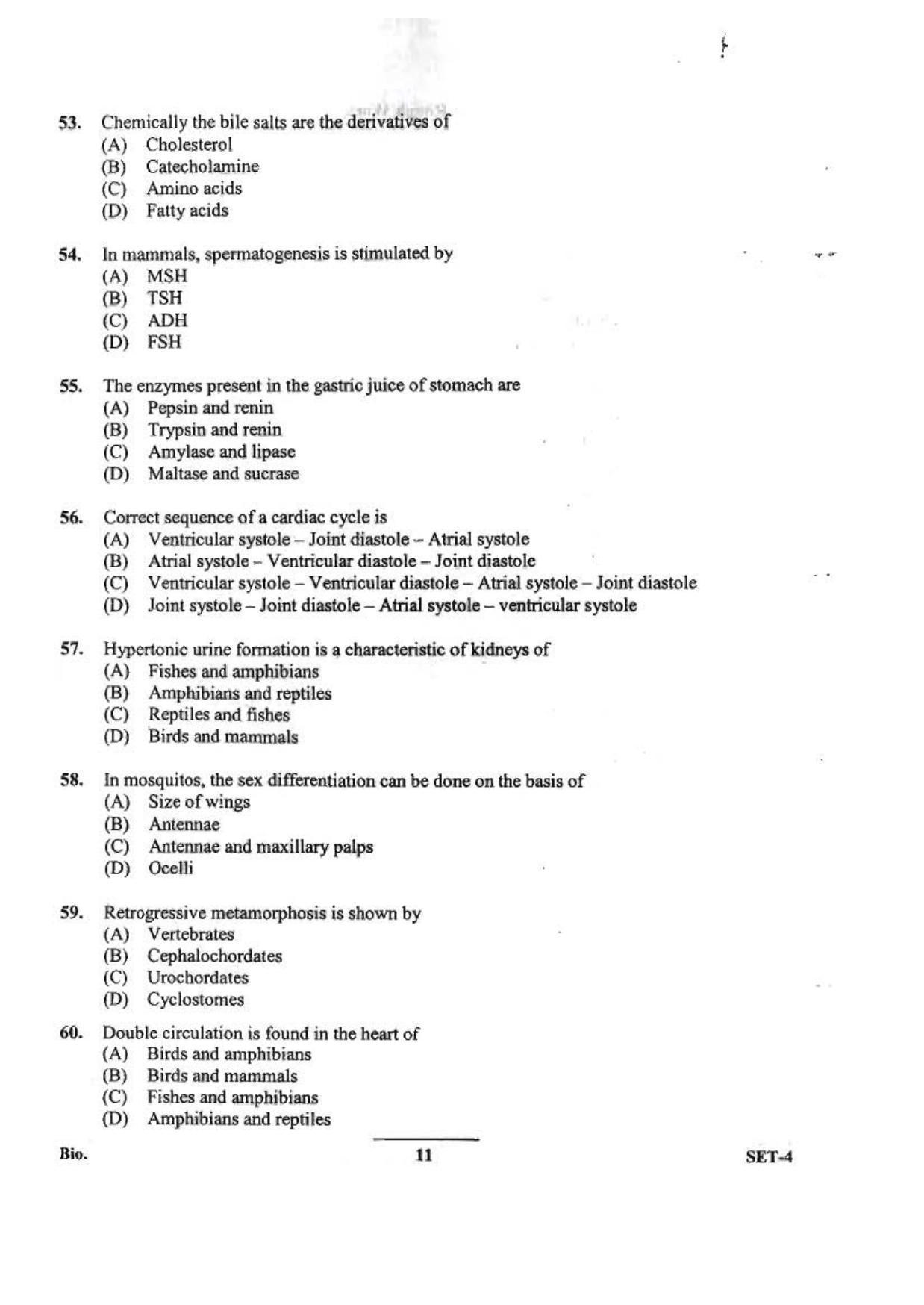 OJEE 2013 Biology Set 4 Question Paper - Page 9