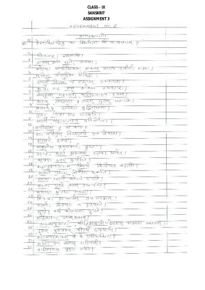 CBSE Worksheets for Class 9 Sanskrit Assignment 3