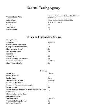 CUET PG 2023: COQP13 – Library & Information Science (Hin) - Shift 2 (26-06-2023) Question Paper