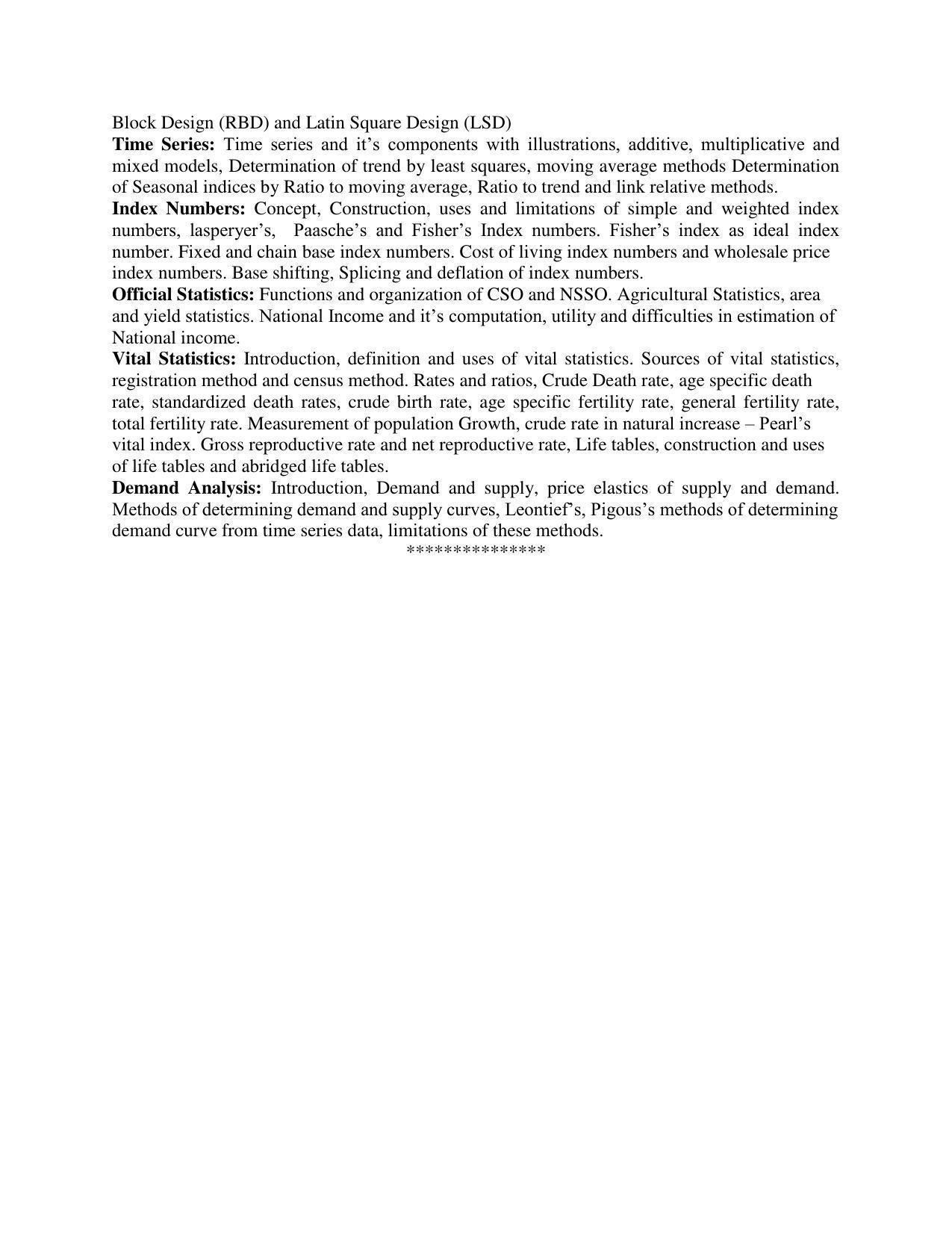 AP PGCET STATISTICS Syllabus - Page 3