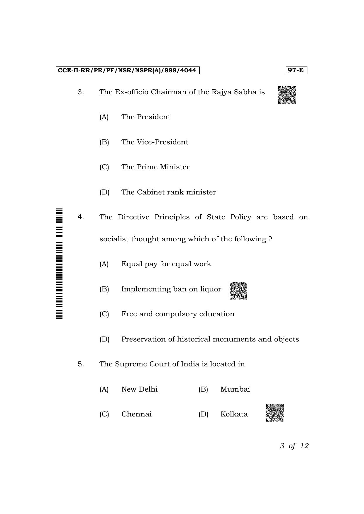 Karnataka SSLC Political Science (English Medium) Exam 2 Question Paper 2024 (A Version) - Page 3