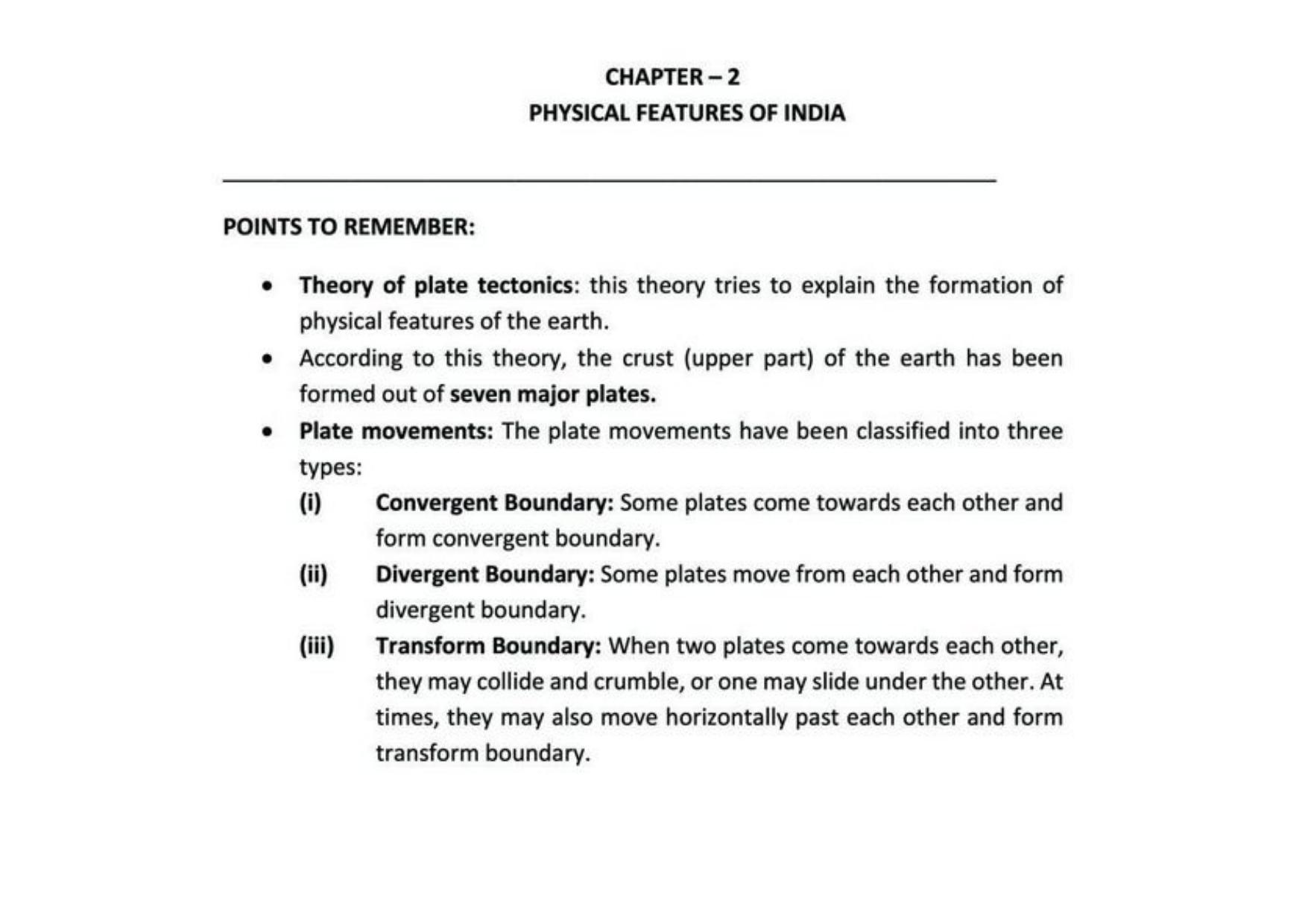 Class 9 Notes, Question & Practice Paper - Geography (Topic 2 : Physical Features of India) - Page 2