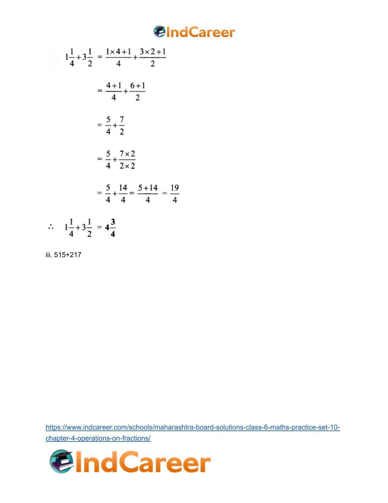 Maharashtra Board Solutions Class 6-Maths (Practice Set 10): Chapter 4- Operations on Fractions - Page 4