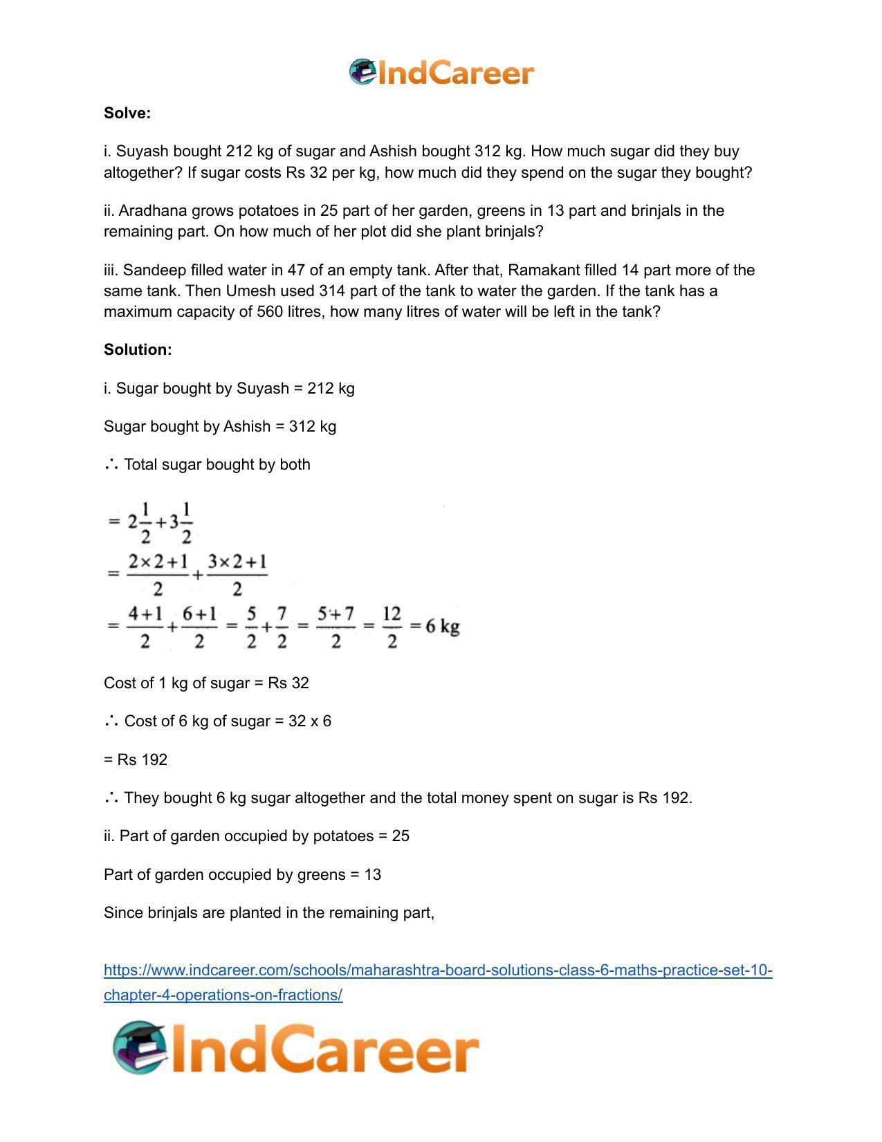 Maharashtra Board Solutions Class 6-Maths (Practice Set 10): Chapter 4- Operations on Fractions - Page 9