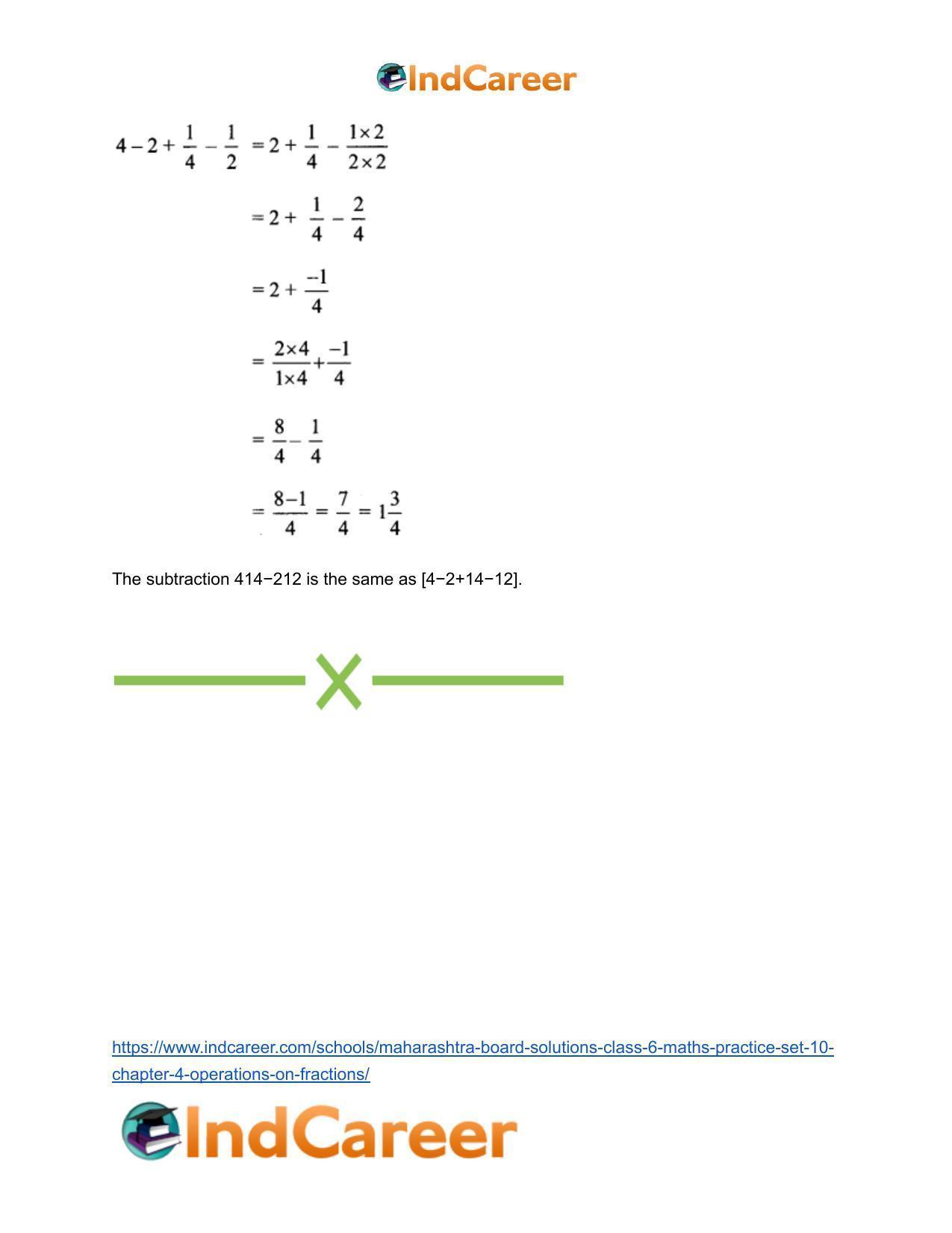 Maharashtra Board Solutions Class 6-Maths (Practice Set 10): Chapter 4- Operations on Fractions - Page 12