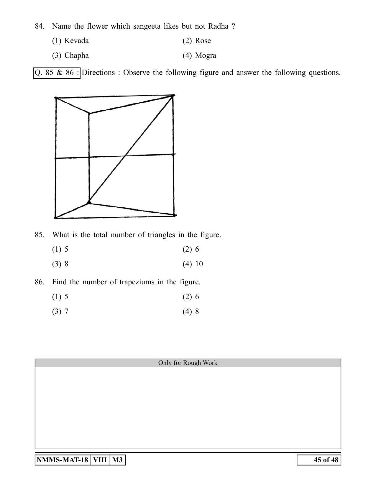 MAT HINDI 2018-19 Class 8 Maharashtra NMMS Question Papers - Page 45