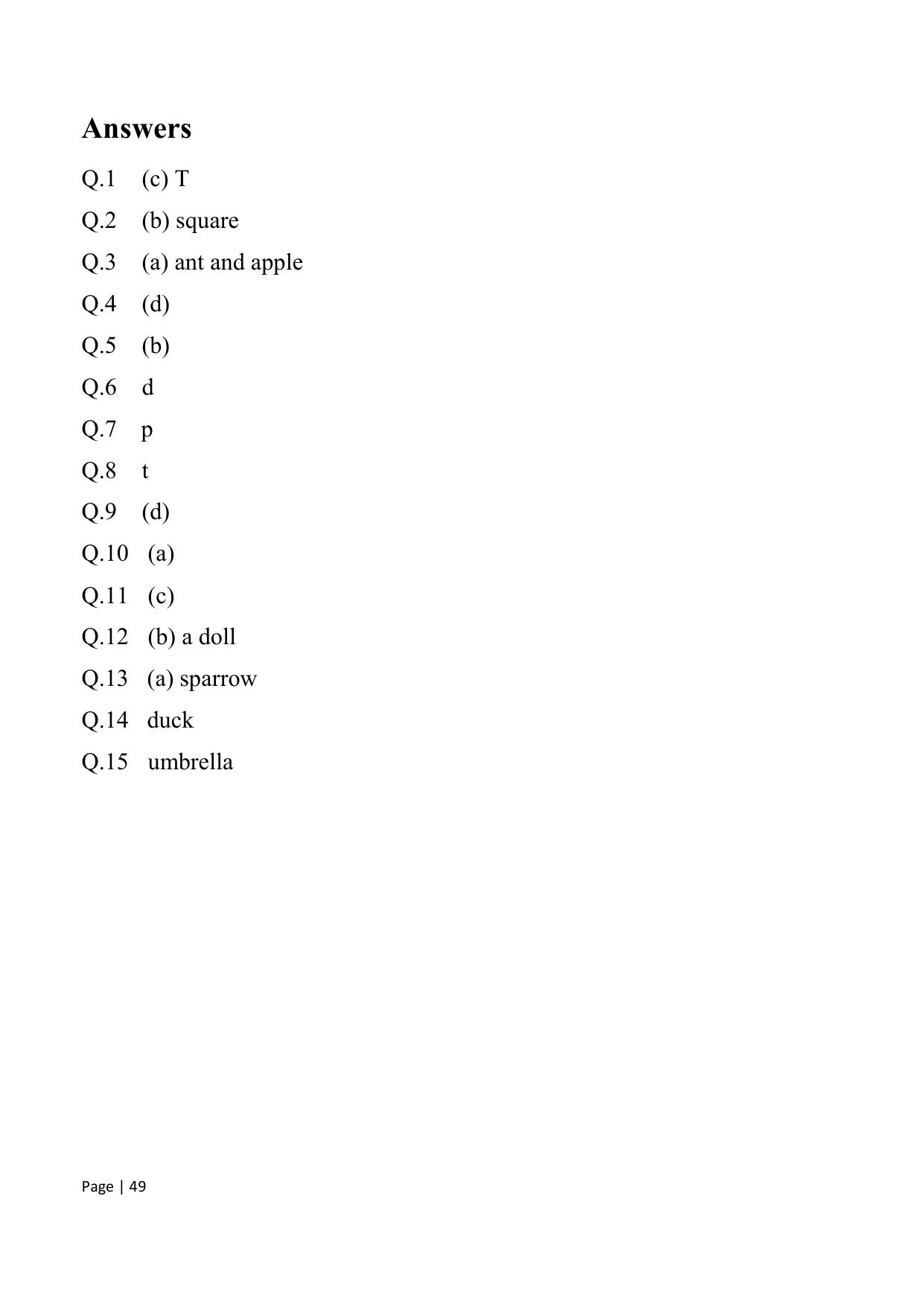 Chhattisgarh Board Class 1 English Question Bank - Page 55
