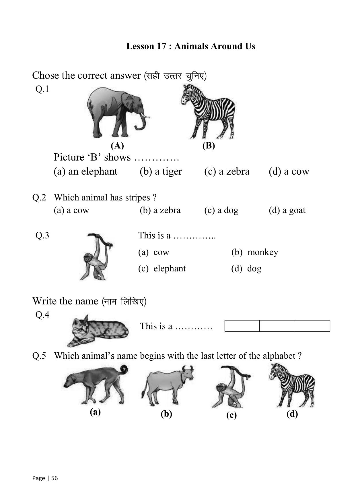 Chhattisgarh Board Class 1 English Question Bank - Page 62