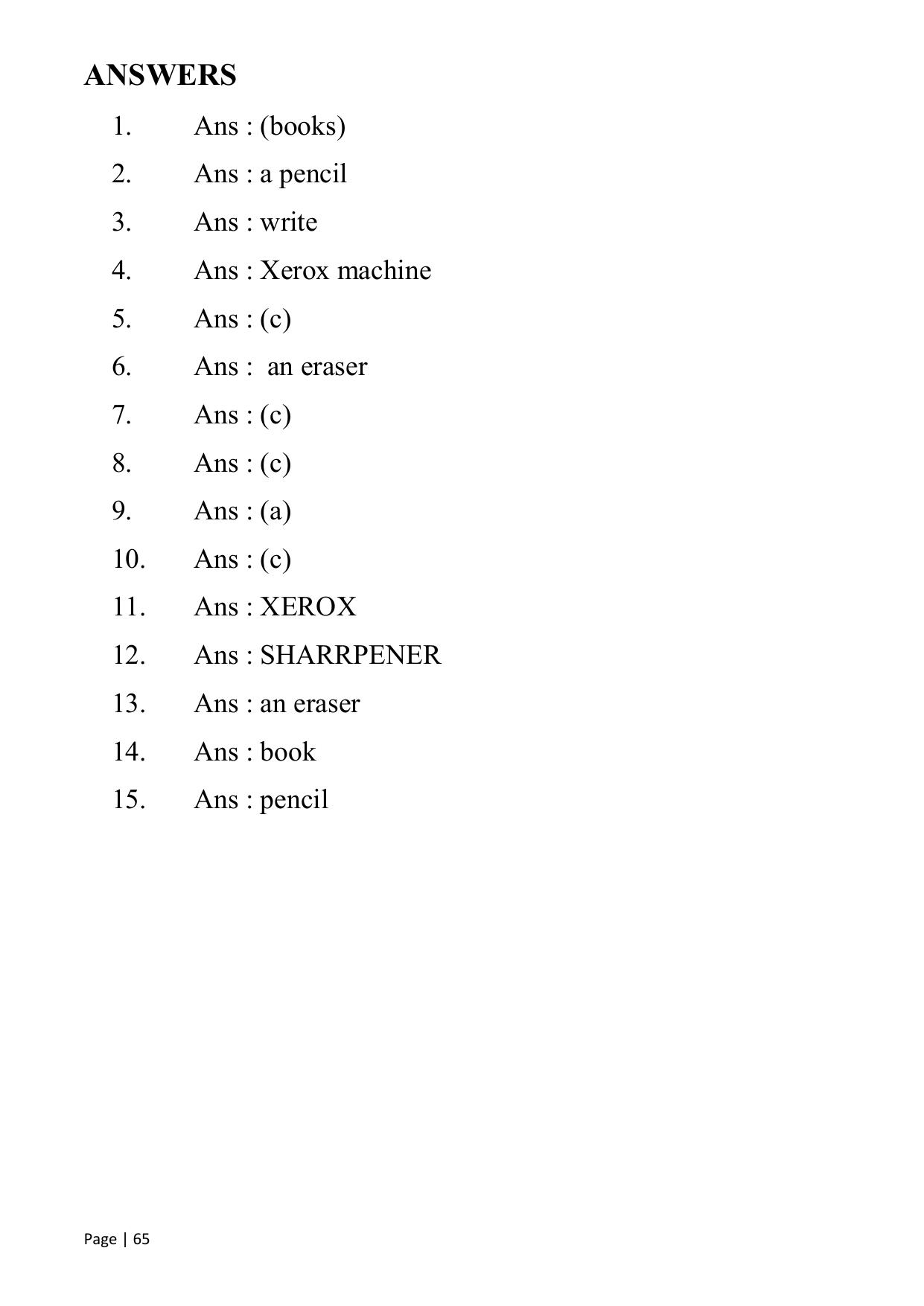 Chhattisgarh Board Class 1 English Question Bank - Page 71