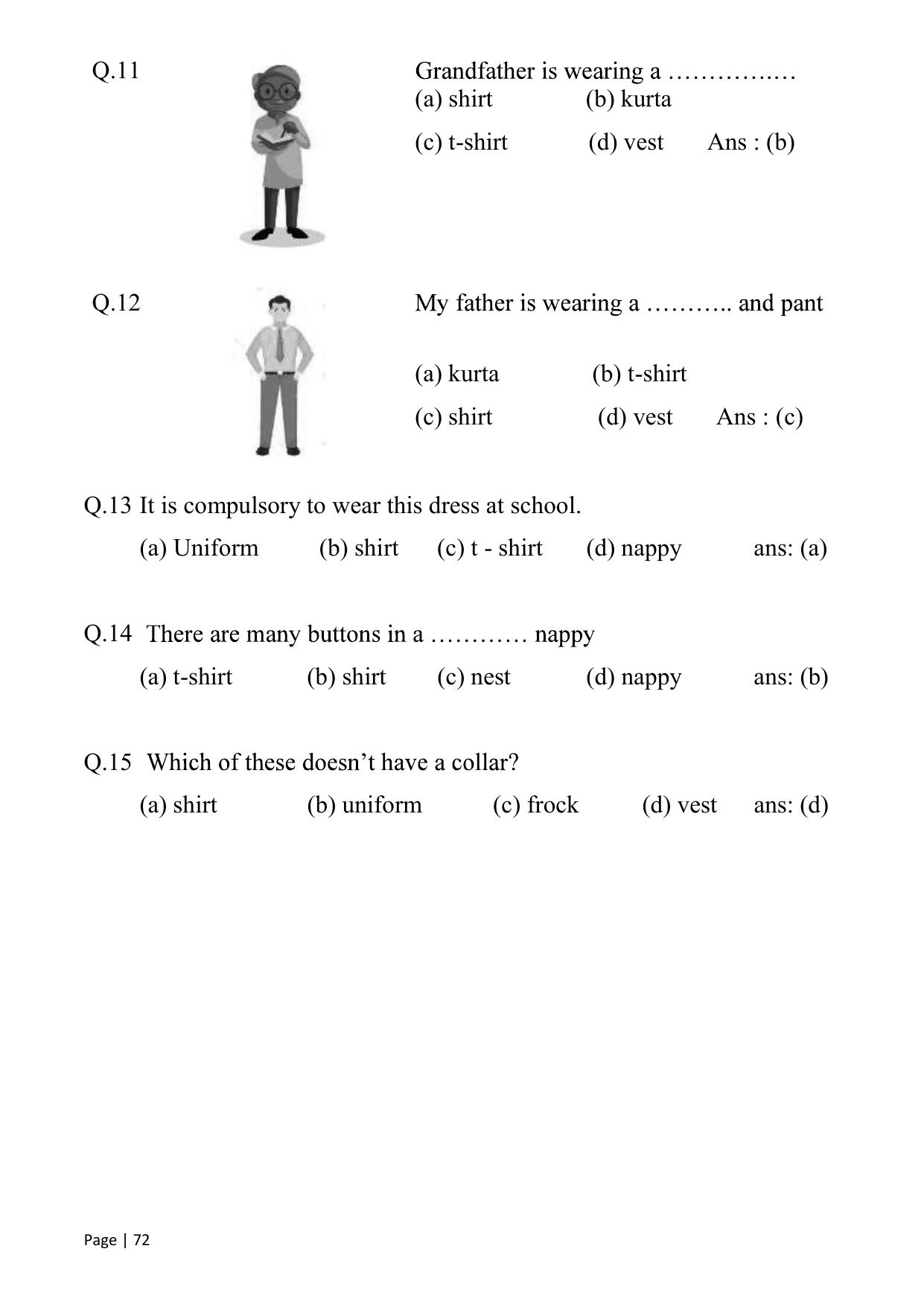 Chhattisgarh Board Class 1 English Question Bank - Page 77