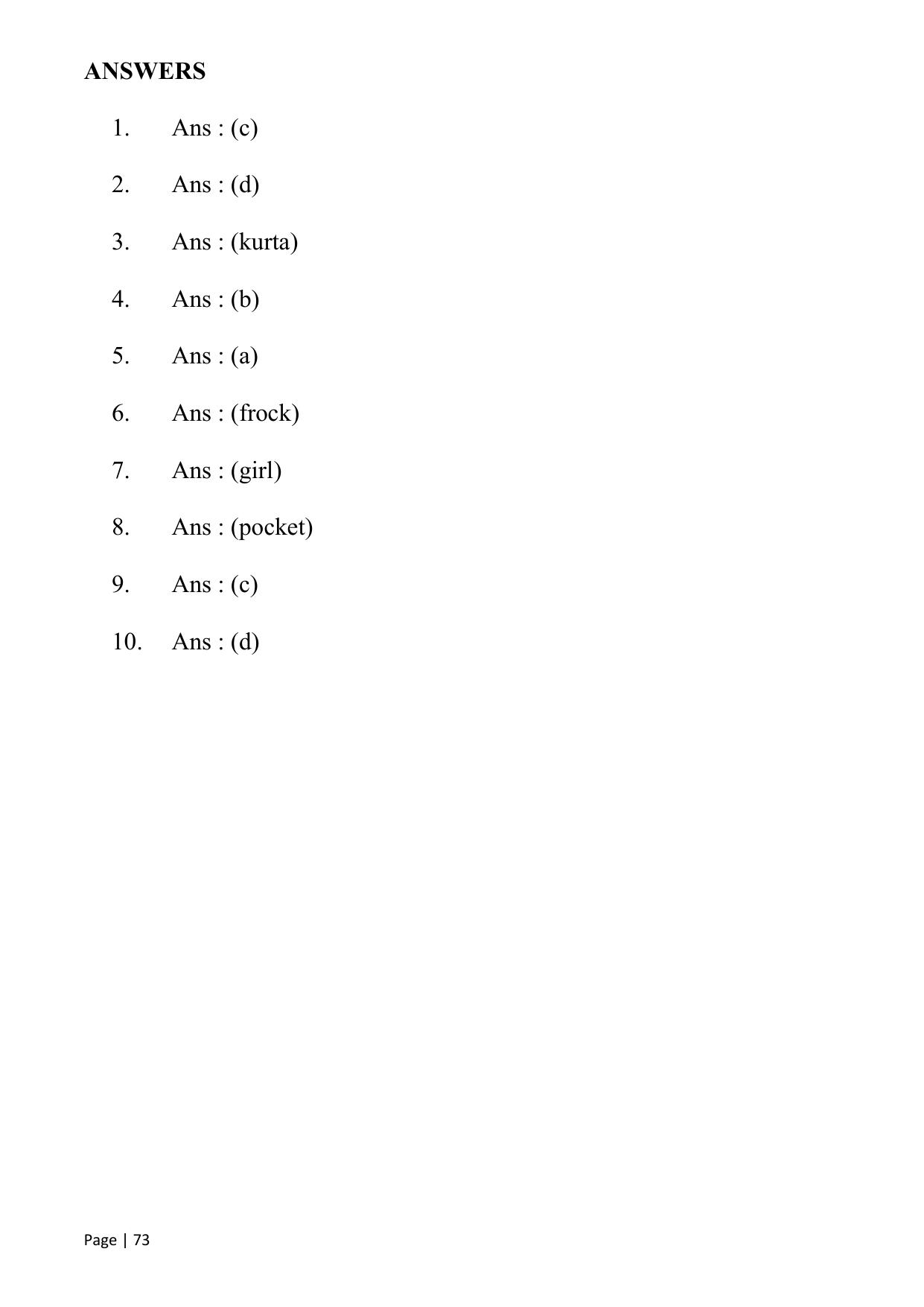 Chhattisgarh Board Class 1 English Question Bank - Page 78