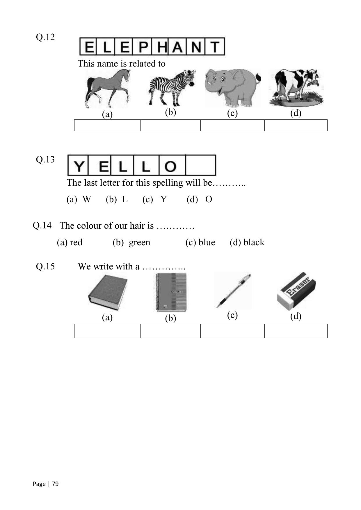 Chhattisgarh Board Class 1 English Question Bank - Page 84