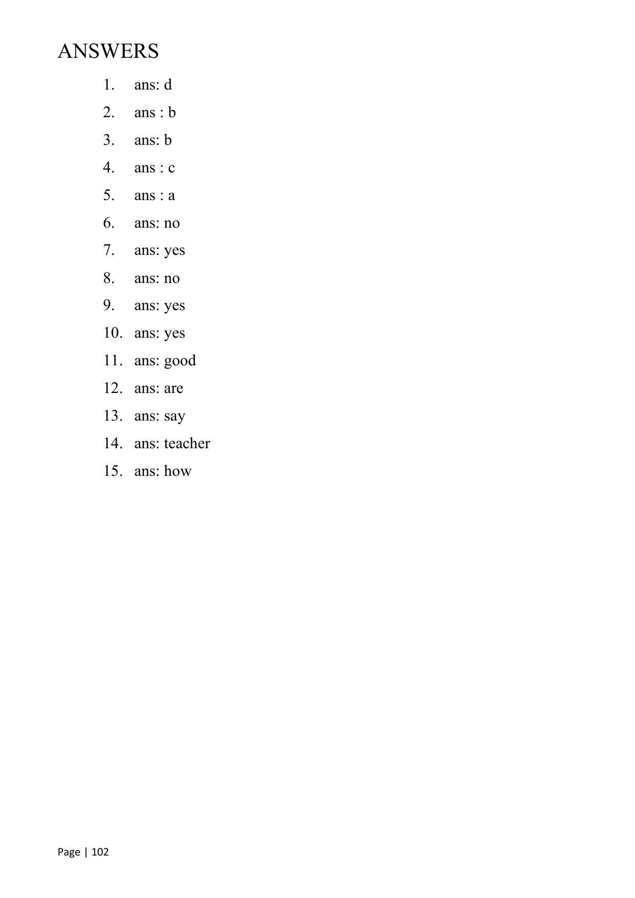Chhattisgarh Board Class 1 English Question Bank - Page 107
