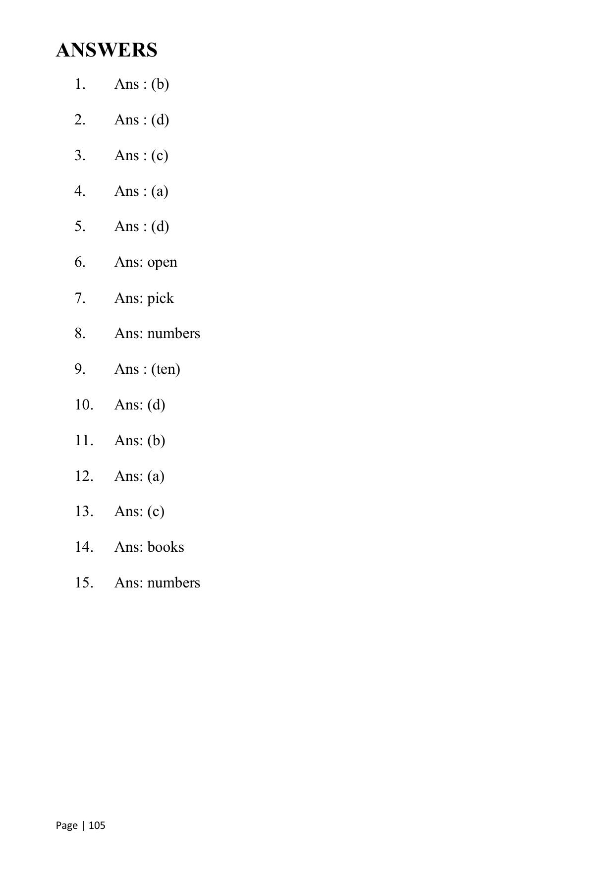 Chhattisgarh Board Class 1 English Question Bank - Page 110