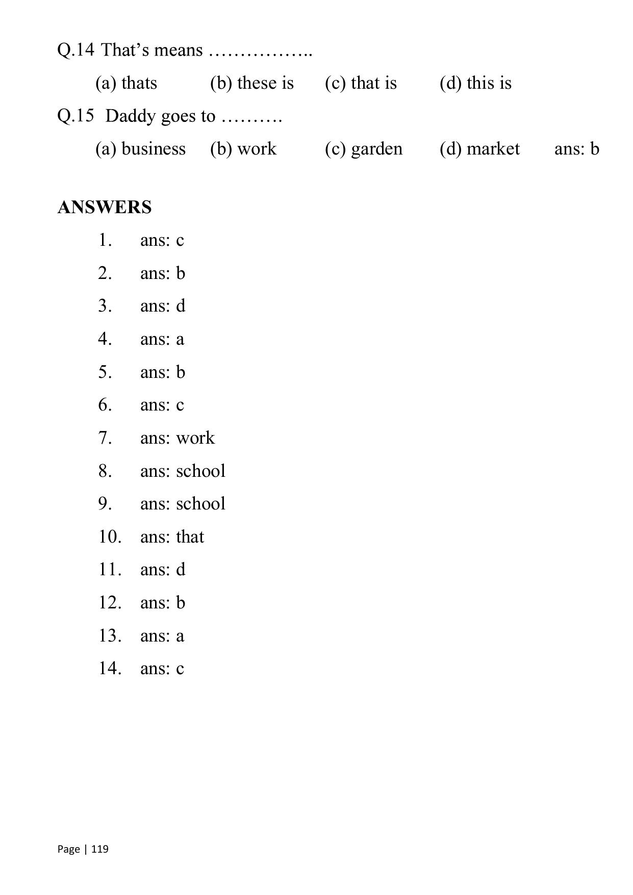 Chhattisgarh Board Class 1 English Question Bank - Page 124