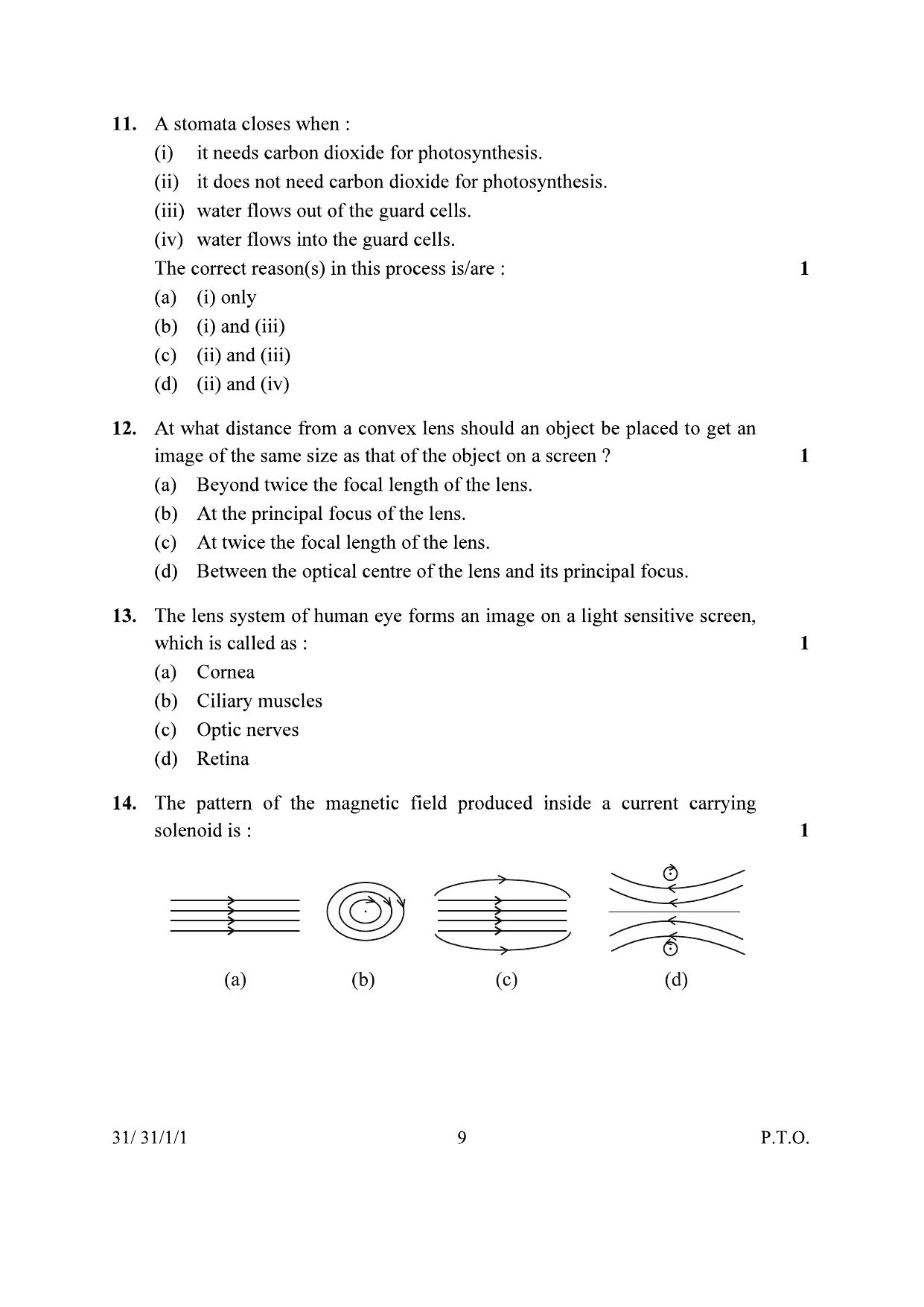 CBSE Class 10 31-1-1 Science 2024 Question Paper - Page 9