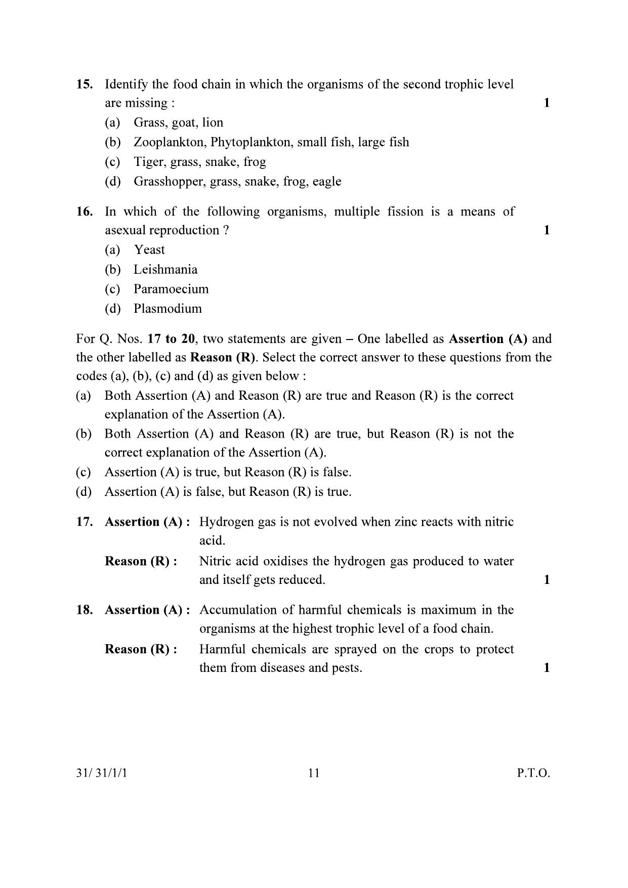 CBSE Class 10 31-1-1 Science 2024 Question Paper - Page 11