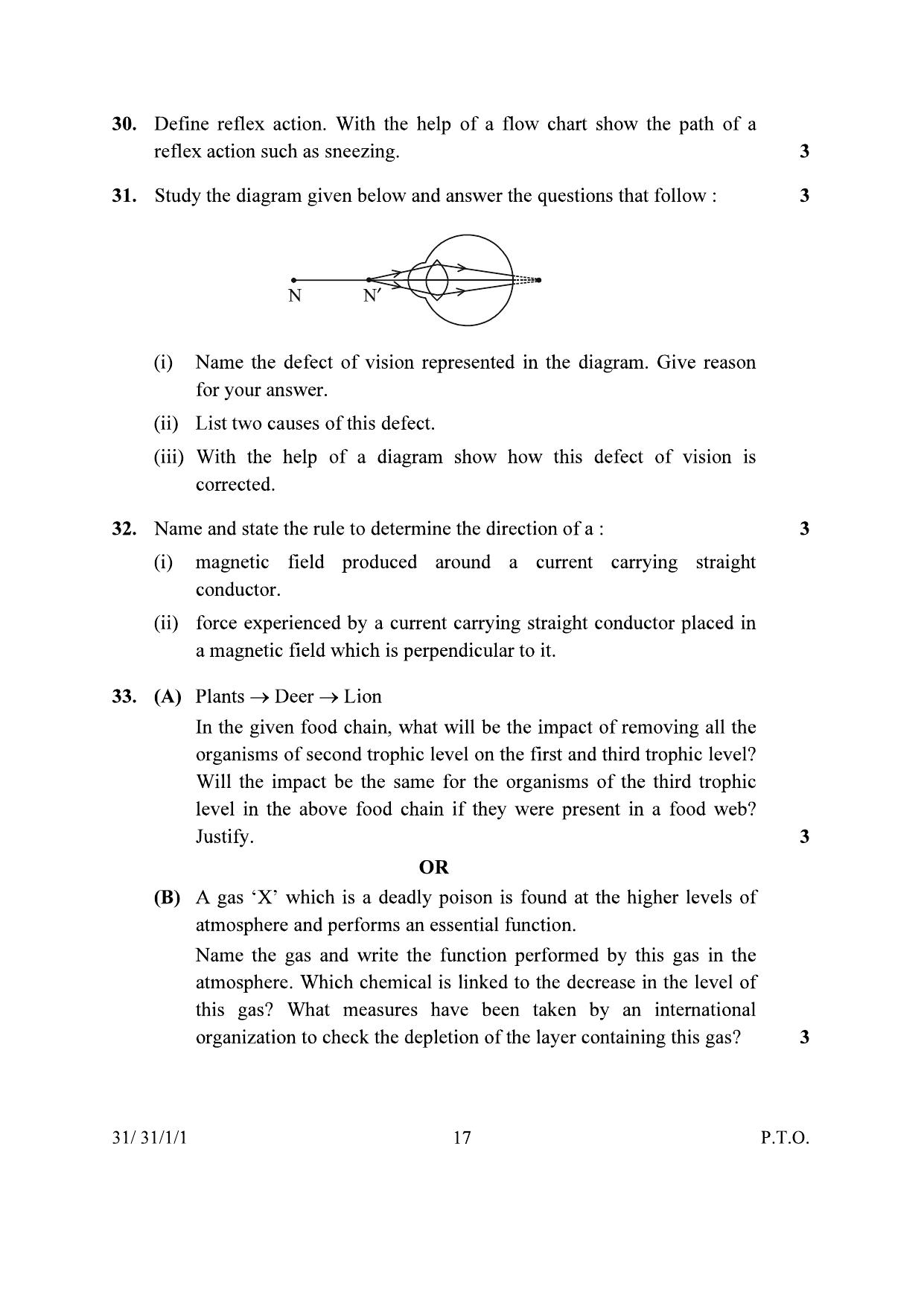 CBSE Class 10 31-1-1 Science 2024 Question Paper - Page 17