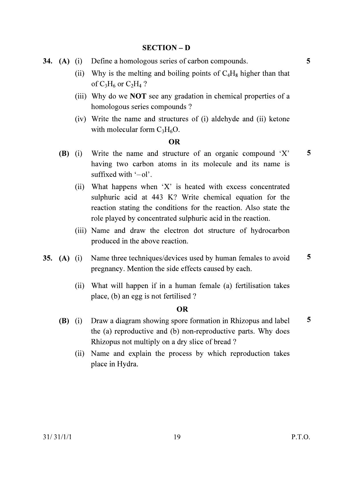CBSE Class 10 31-1-1 Science 2024 Question Paper - Page 19