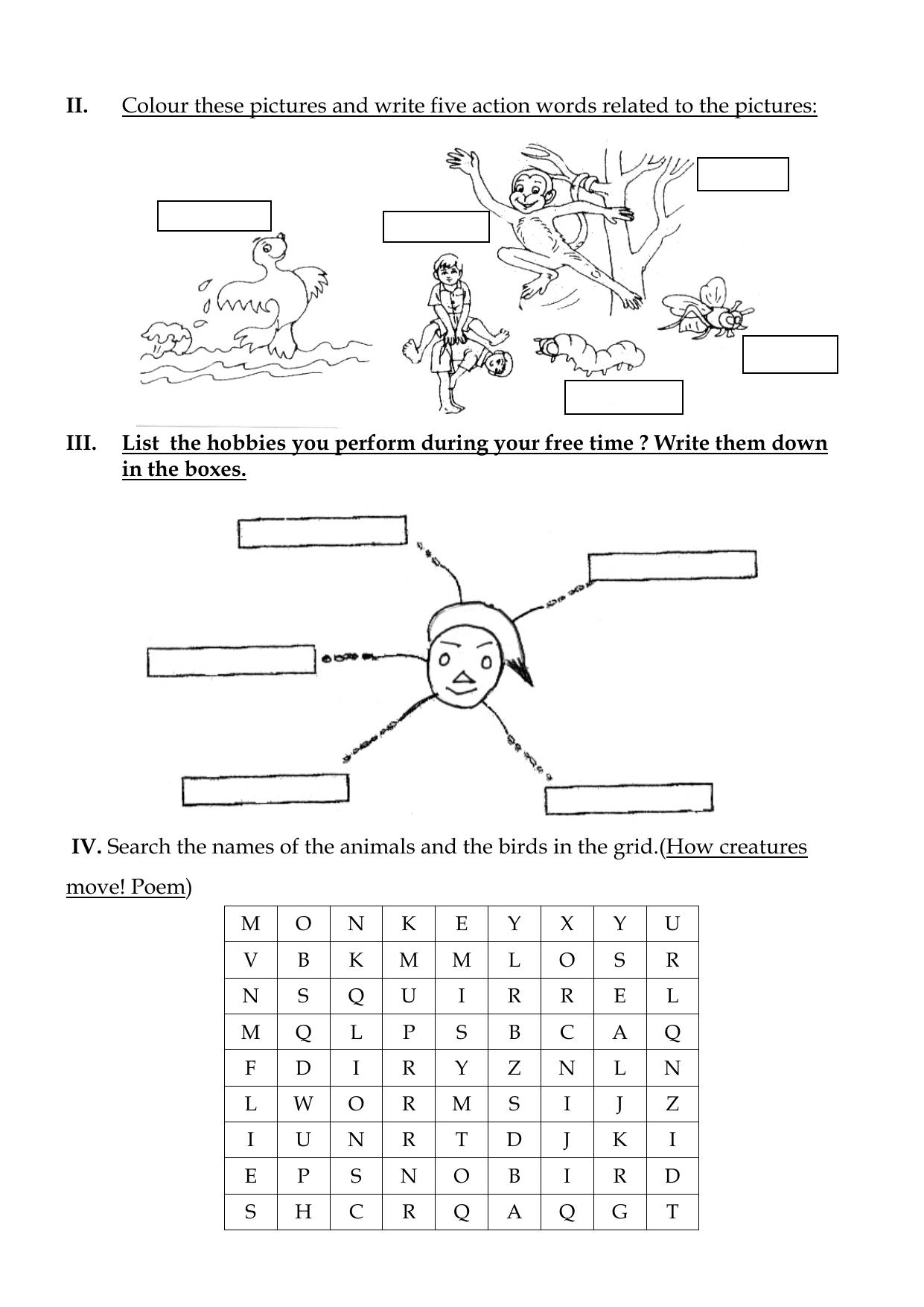 Worksheet for Class 3 English How Creatures Move Assignment - Page 2