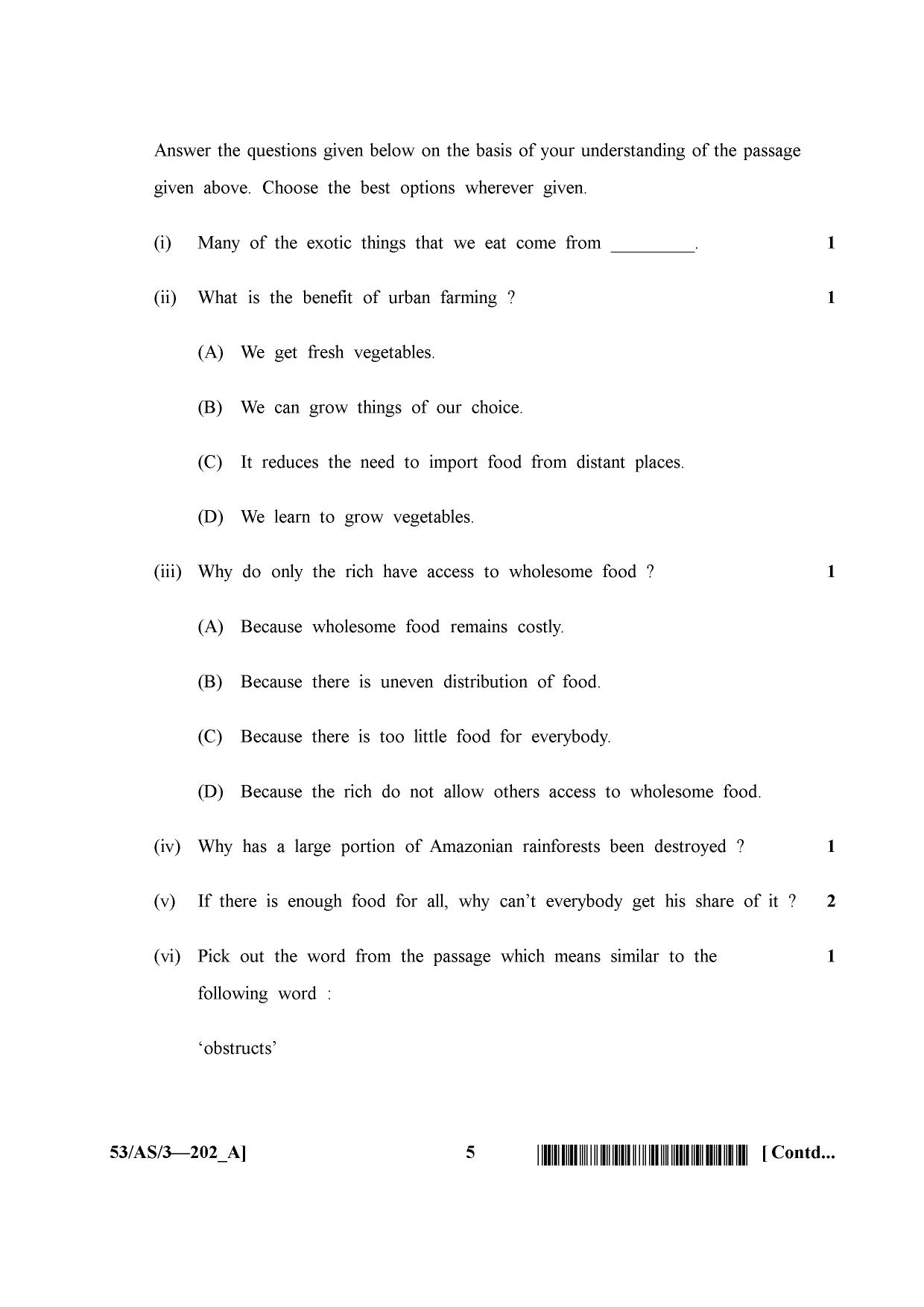NIOS October 2016 Class 10 English Question Paper - Page 5