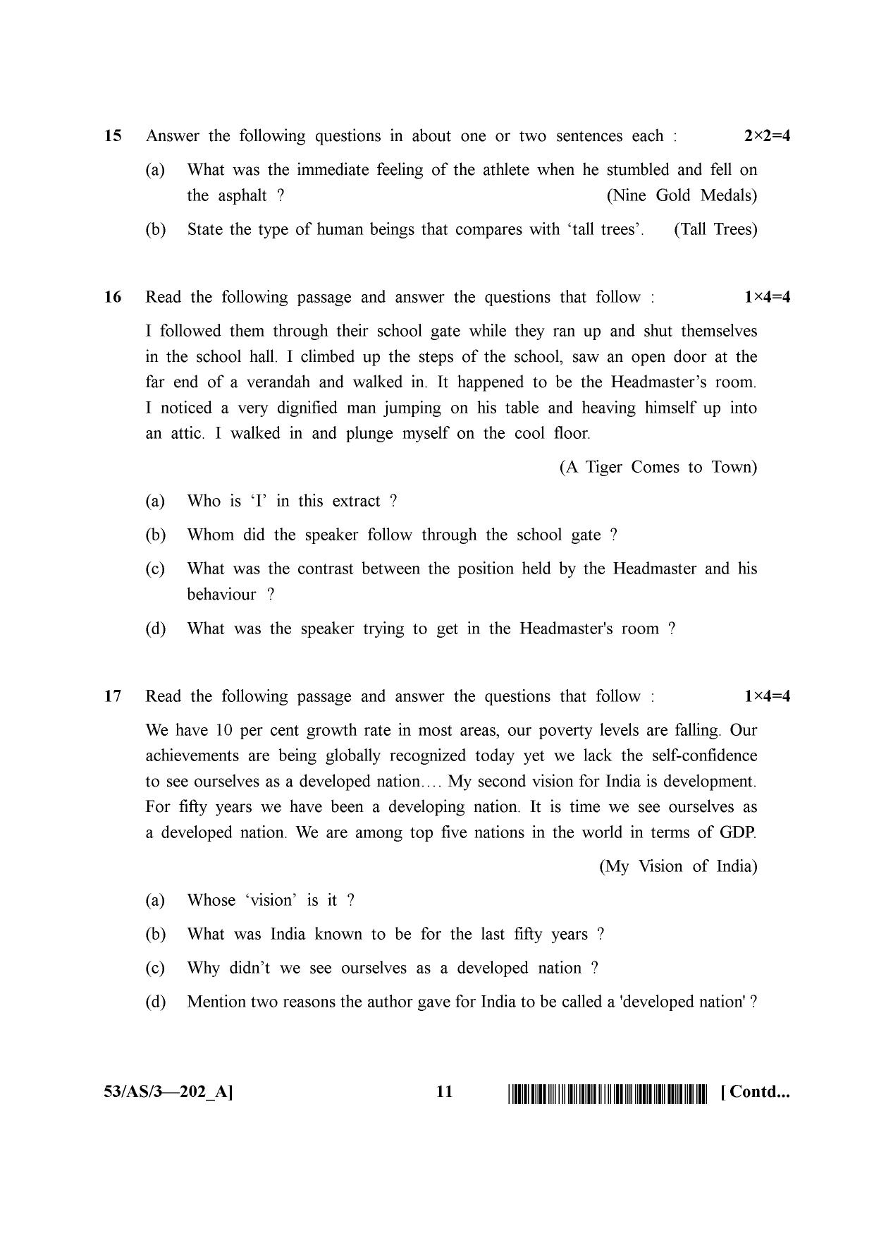 NIOS October 2016 Class 10 English Question Paper - Page 11
