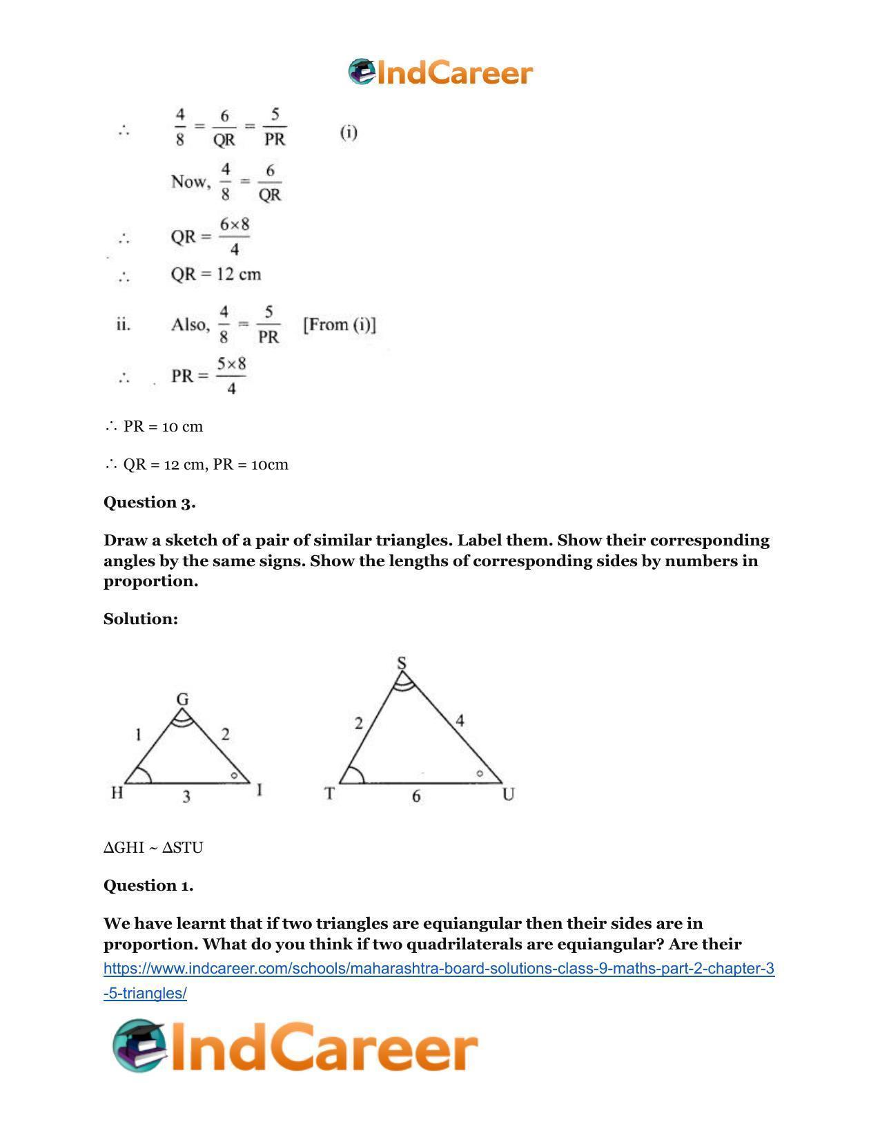 Maharashtra Board Solutions Class 9-Maths (Part 2): Chapter 3.5 ...