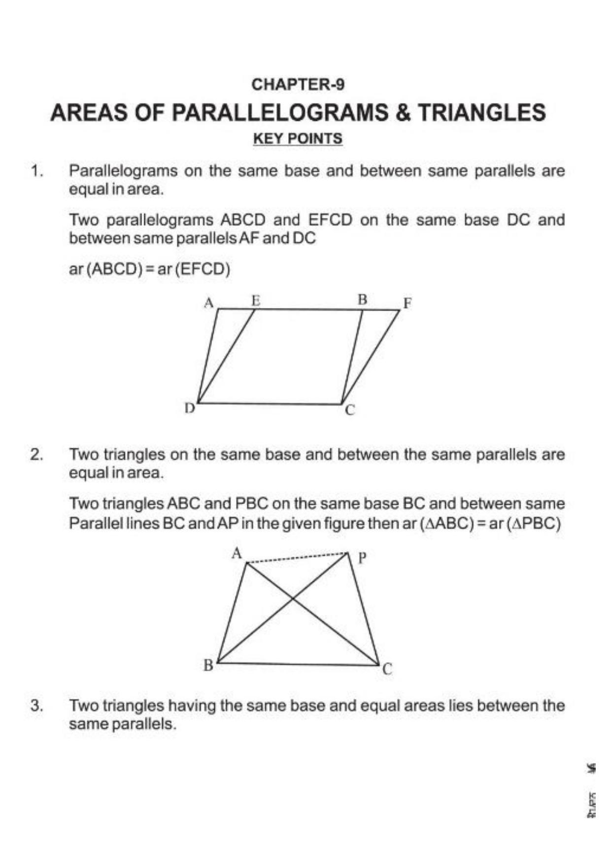 Class 9 Notes, Question & Practice Paper - Mathematics (Topic 9 : Parallelograms And Triangles) - Page 2