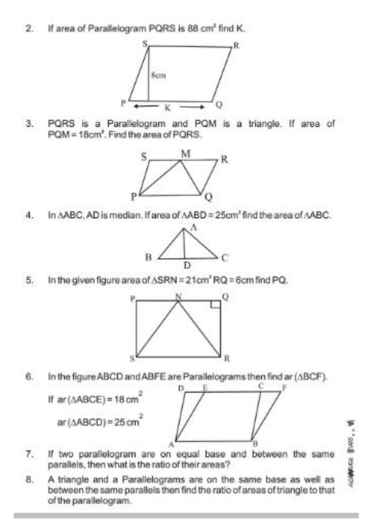 Class 9 Notes, Question & Practice Paper - Mathematics (Topic 9 : Parallelograms And Triangles) - Page 4