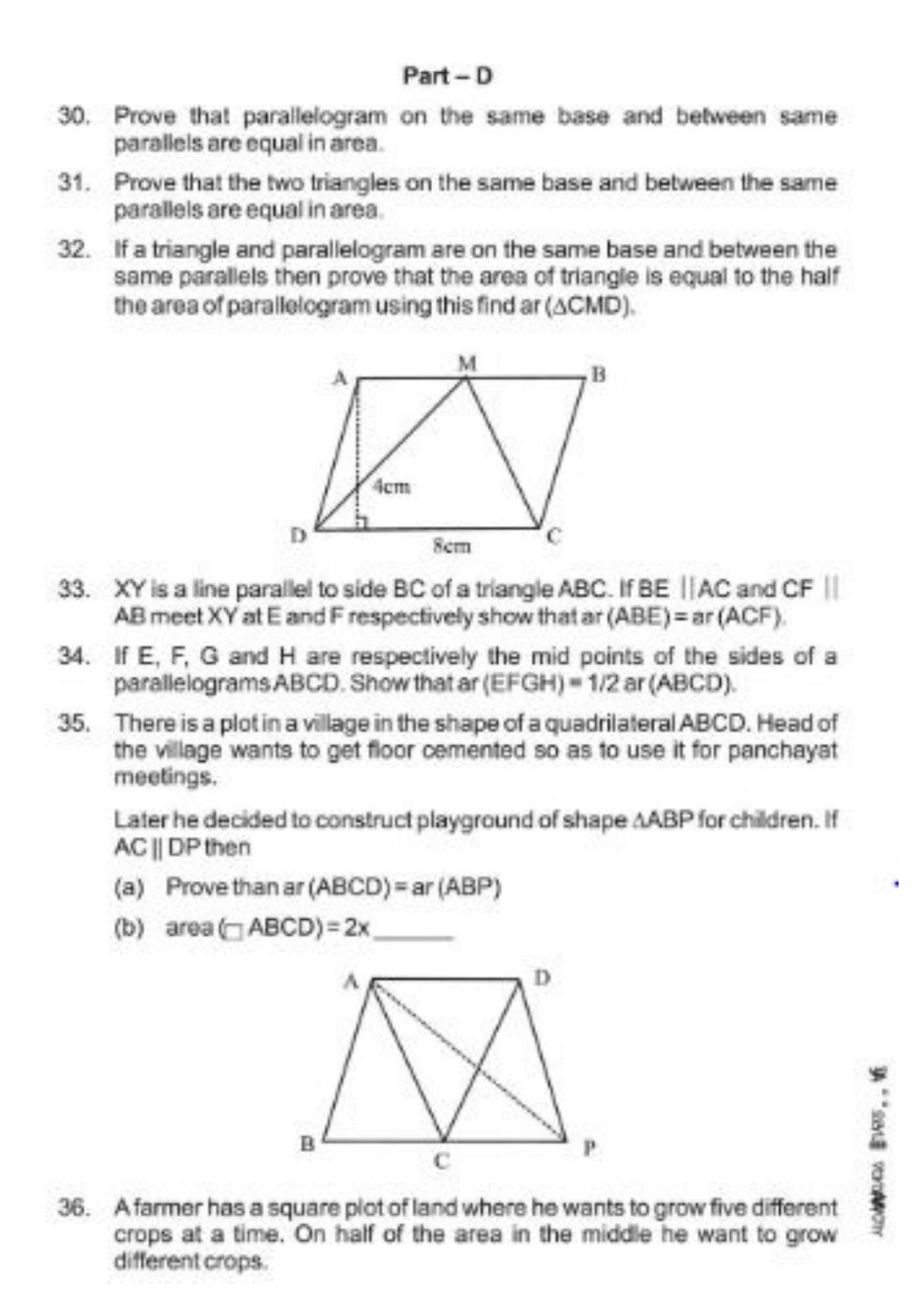 Class 9 Notes, Question & Practice Paper - Mathematics (Topic 9 : Parallelograms And Triangles) - Page 8